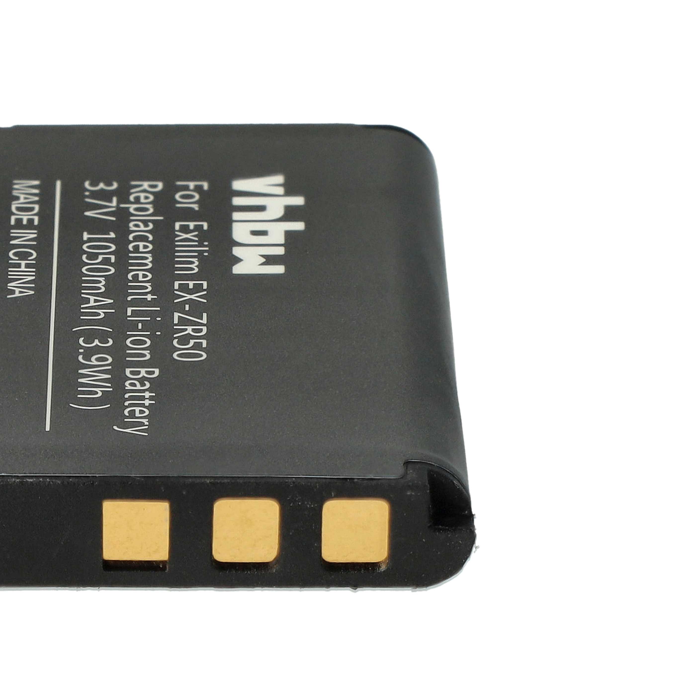 Battery replaces Casio NP-160 - 1050mAh, 3.7V, Li-Ion