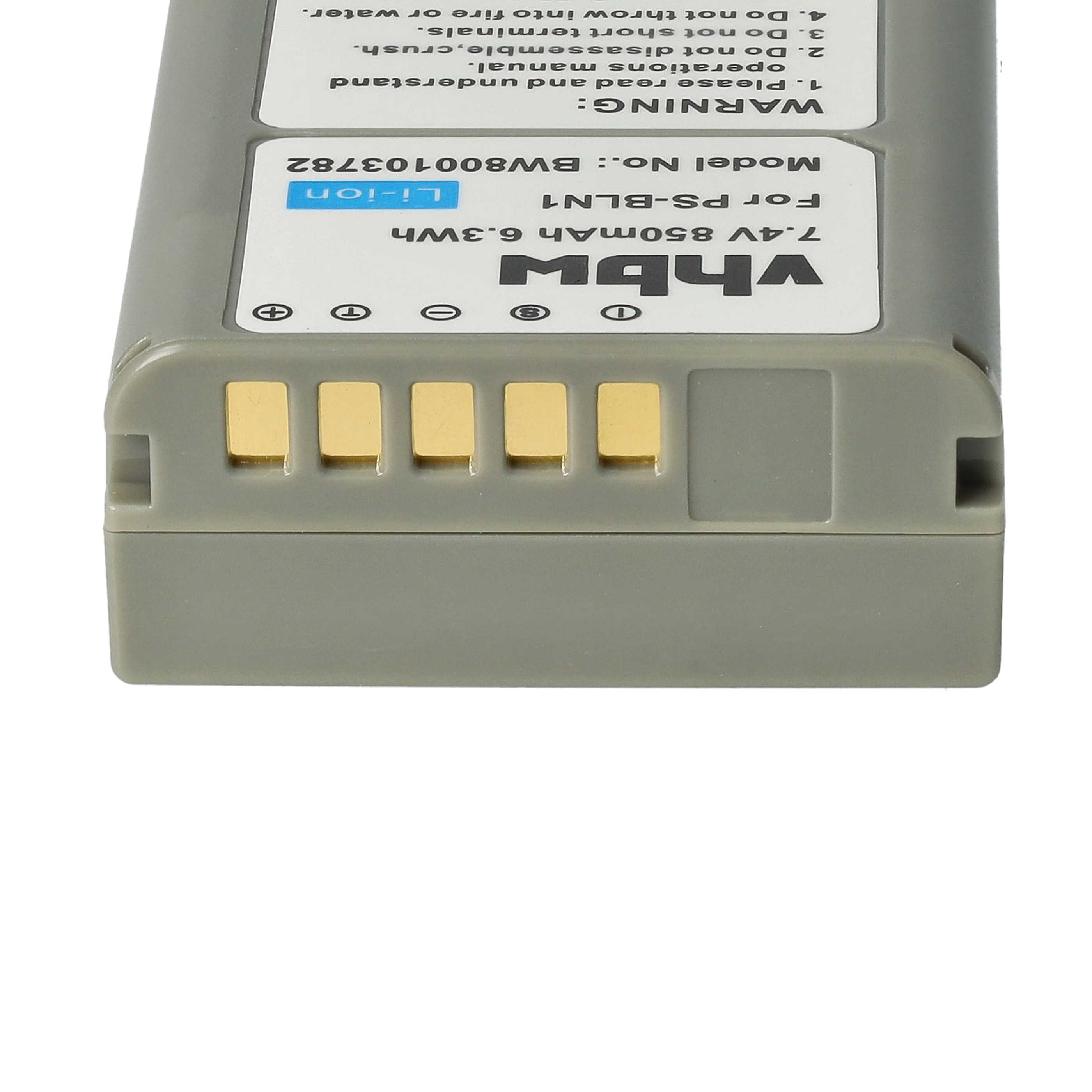 Batterie remplace Olympus PS-BLN1 pour appareil photo - 850mAh 7,6V Li-ion