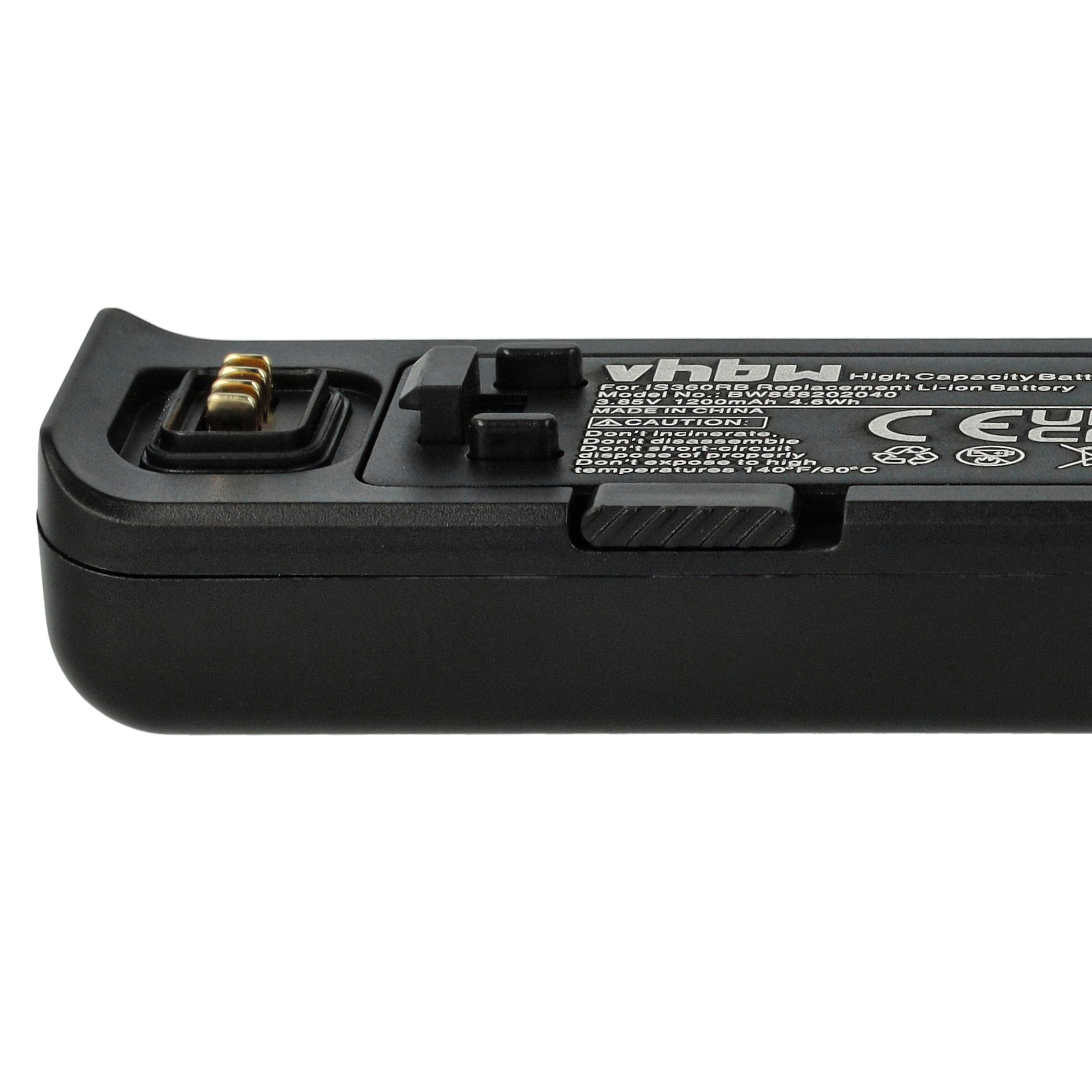 2x Battery replaces Insta360 IS360RB - 1200mAh, 3.85V, Li-Ion