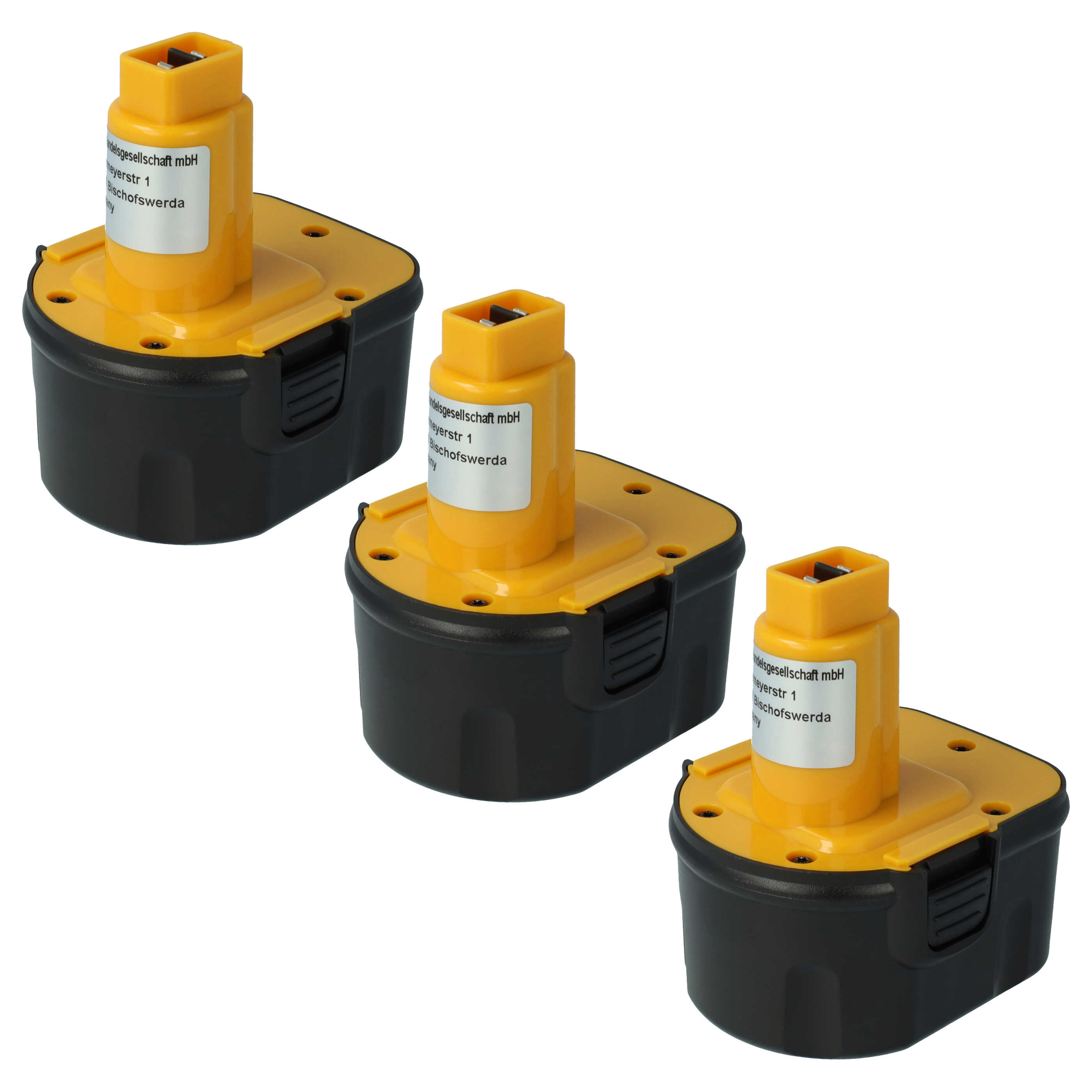 Electric Power Tool Battery (3x Unit) Replaces Dewalt DC9071 - 2000 mAh, 12 V, NiMH