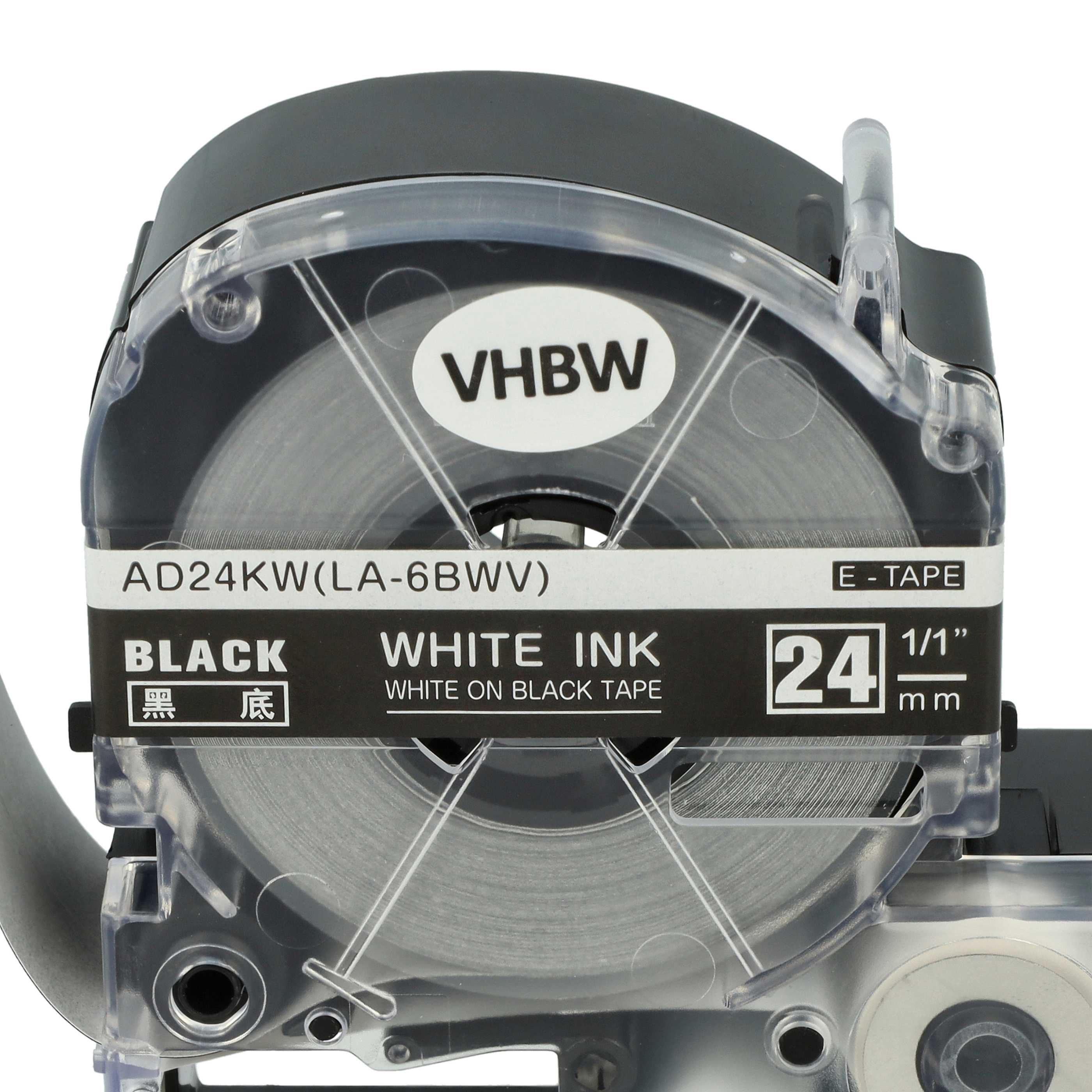 Cassetta nastro sostituisce Epson LC-6BWV per etichettatrice 24mm bianco - nero