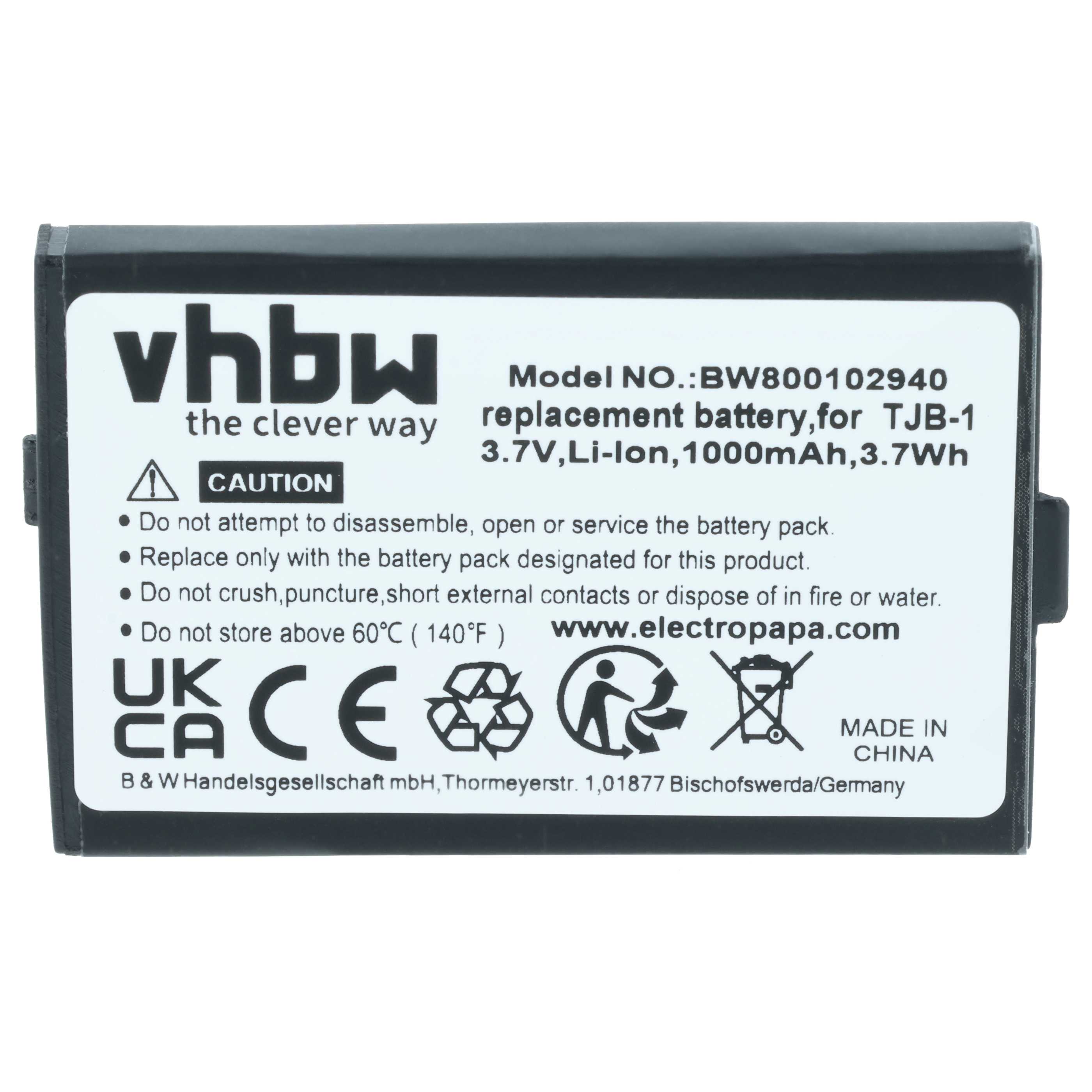 Akumulator do telefonu smartfona zamiennik Swissvoice TJB-1 - 1000 mAh 3,7 V Li-Ion