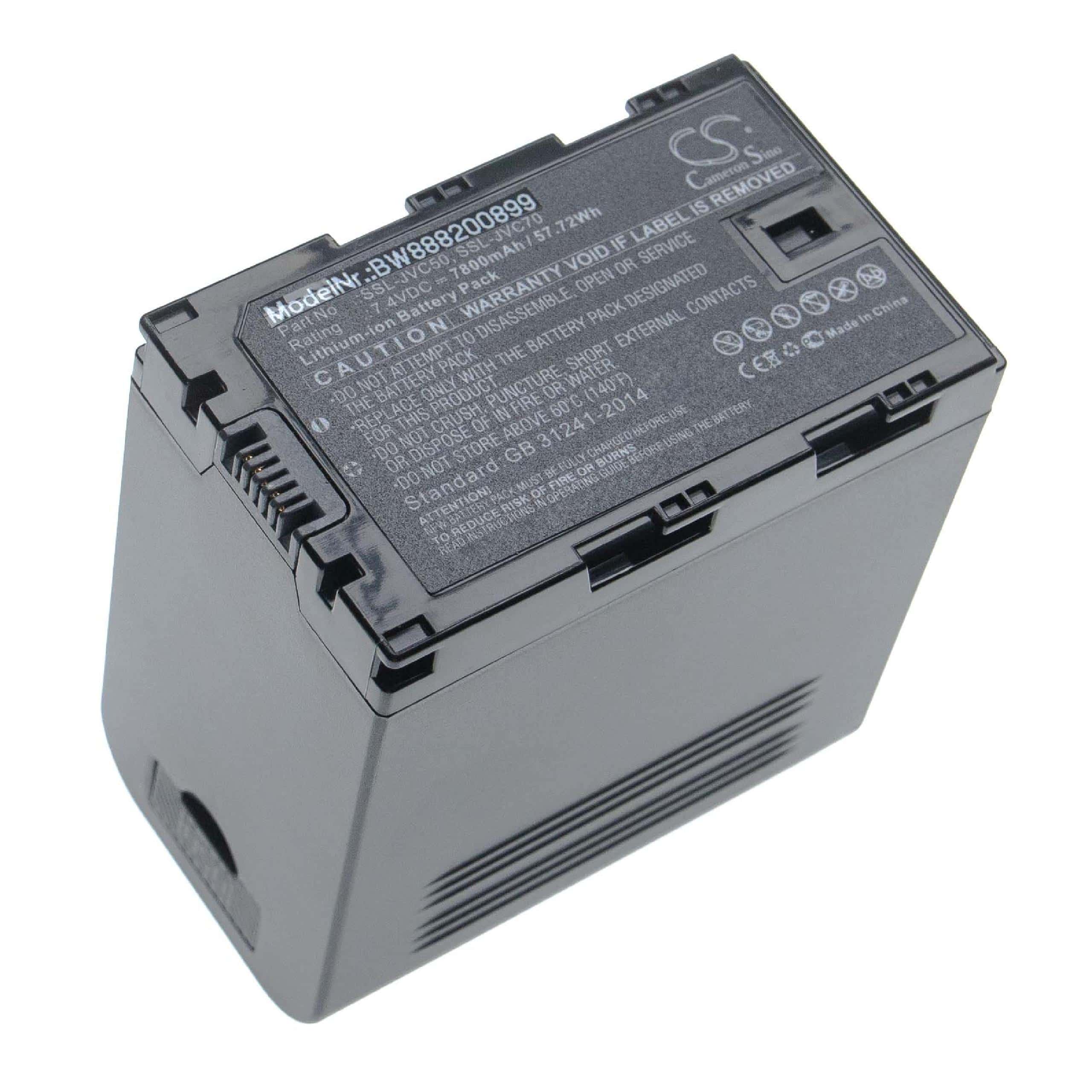Videocamera Battery Replacement for JVC SSL-50, SSL-70 - 7800mAh 7.4V Li-Ion