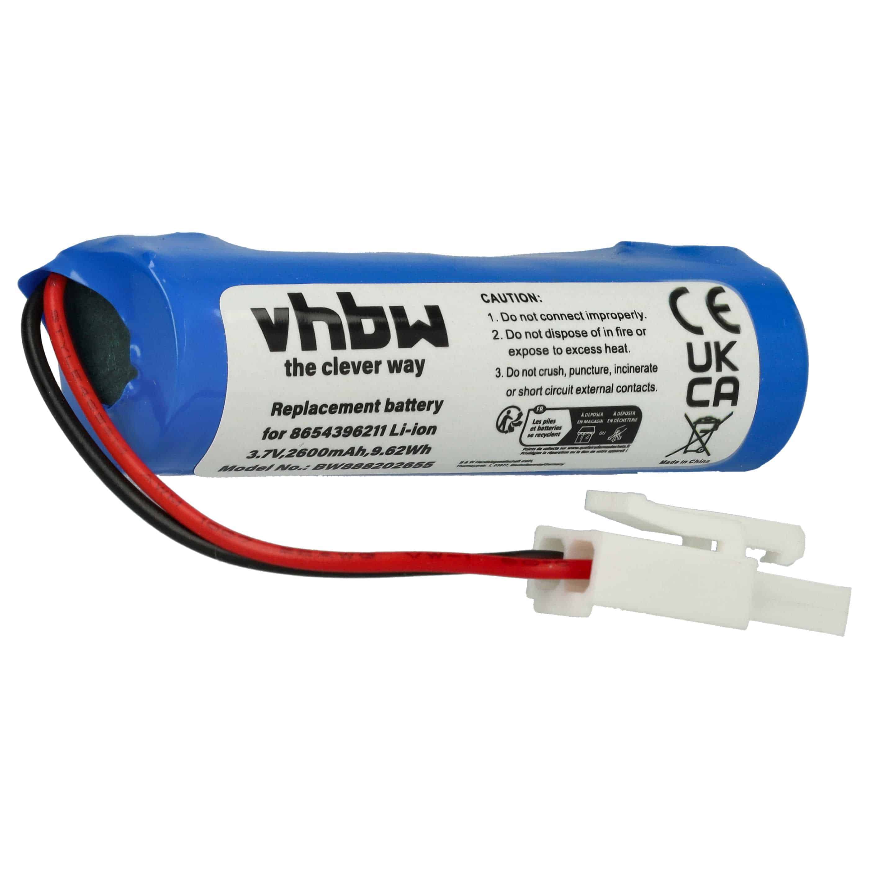 Battery replaces Vileda 8654396211 for Vileda 2600mAh, 3.7V, Li-Ion