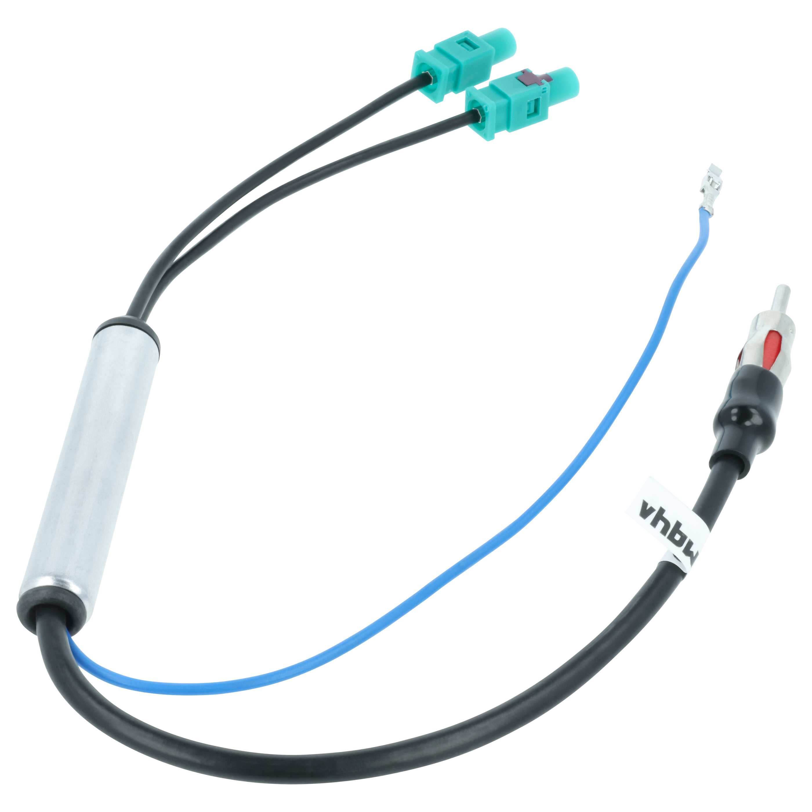 Antennenverstärker DIN (m) auf Doppel-Fakra (m) für Audi, Seat, VW Fahrzeuge - Für Phantomeinspeisung, 35 cm