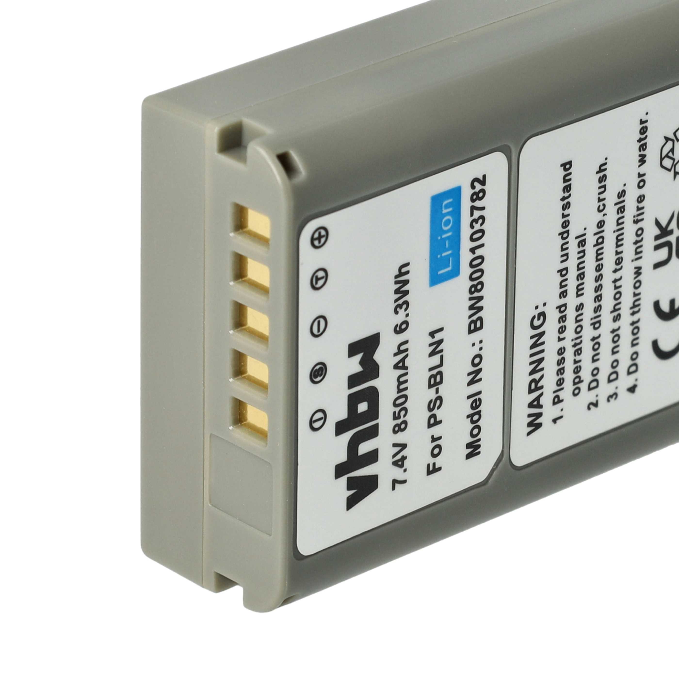 2x Battery replaces Olympus PS-BLN1 - 850mAh, 7.6V, Li-Ion with Info Chip