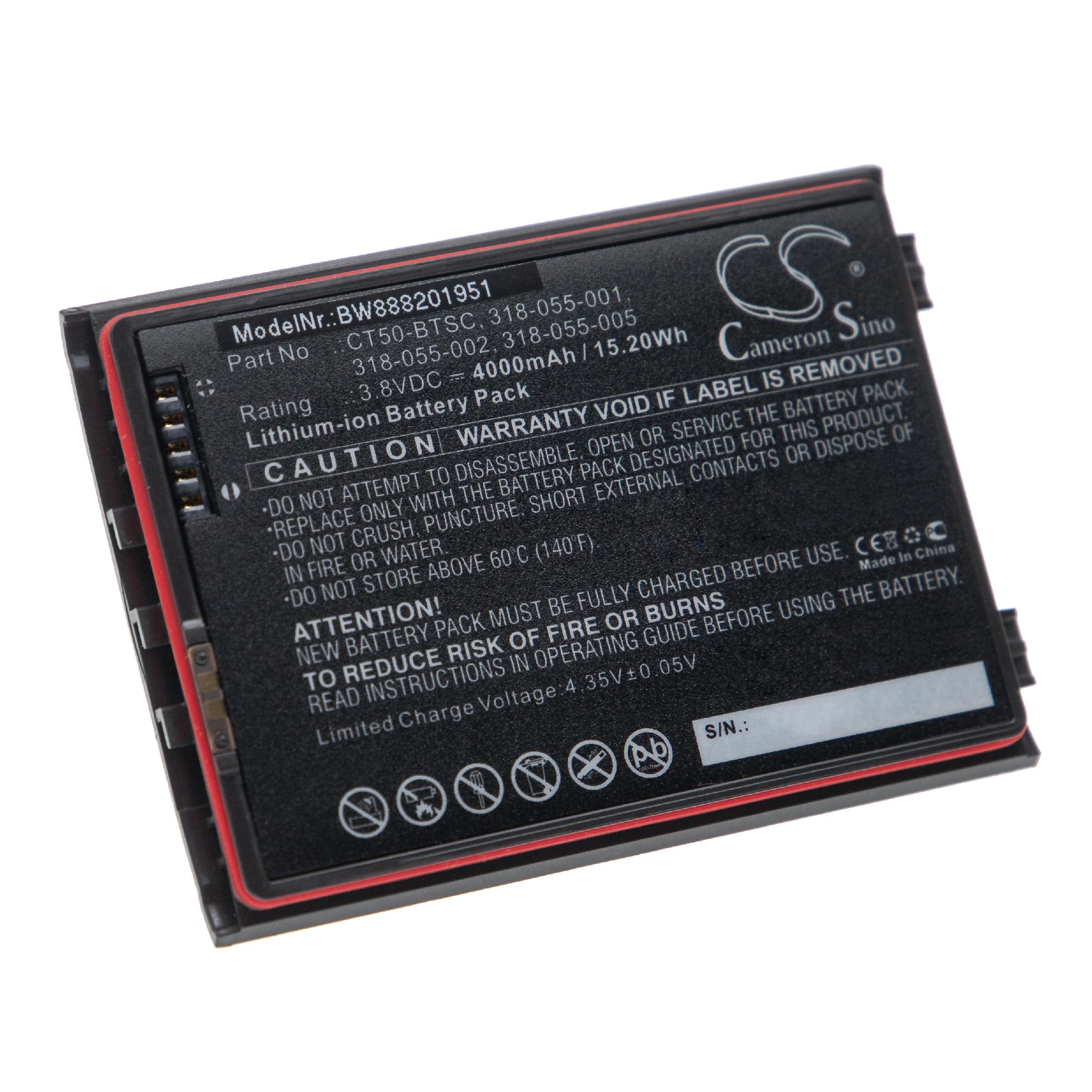 Handheld Computer Battery Replacement for Dolphin 318-055-001, CT50-BTSC, 318-055-002 - 4000mAh, 3.8V