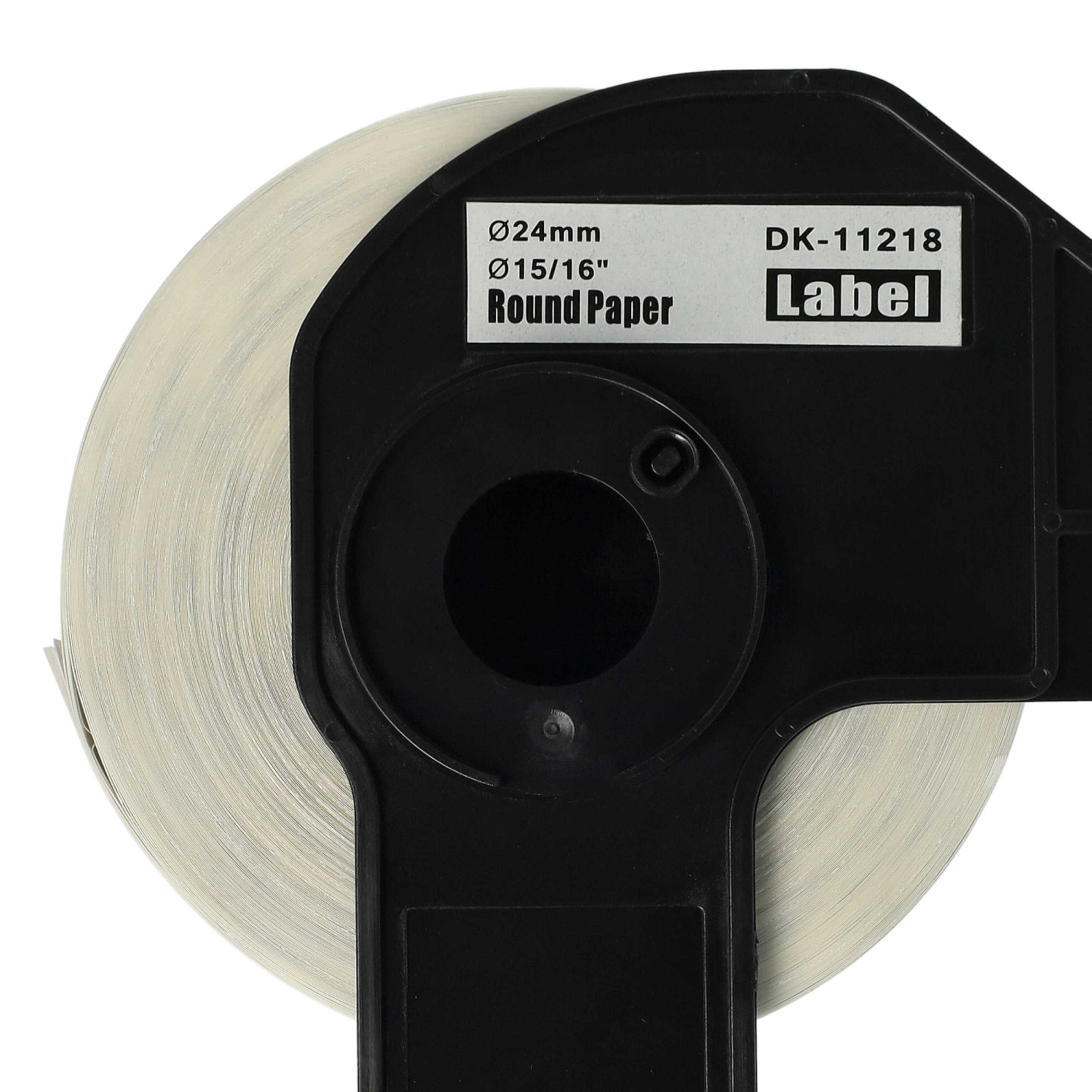 2x Label Roll replaces Brother DK-11218 Labeller - Premium 24 mm + Holder