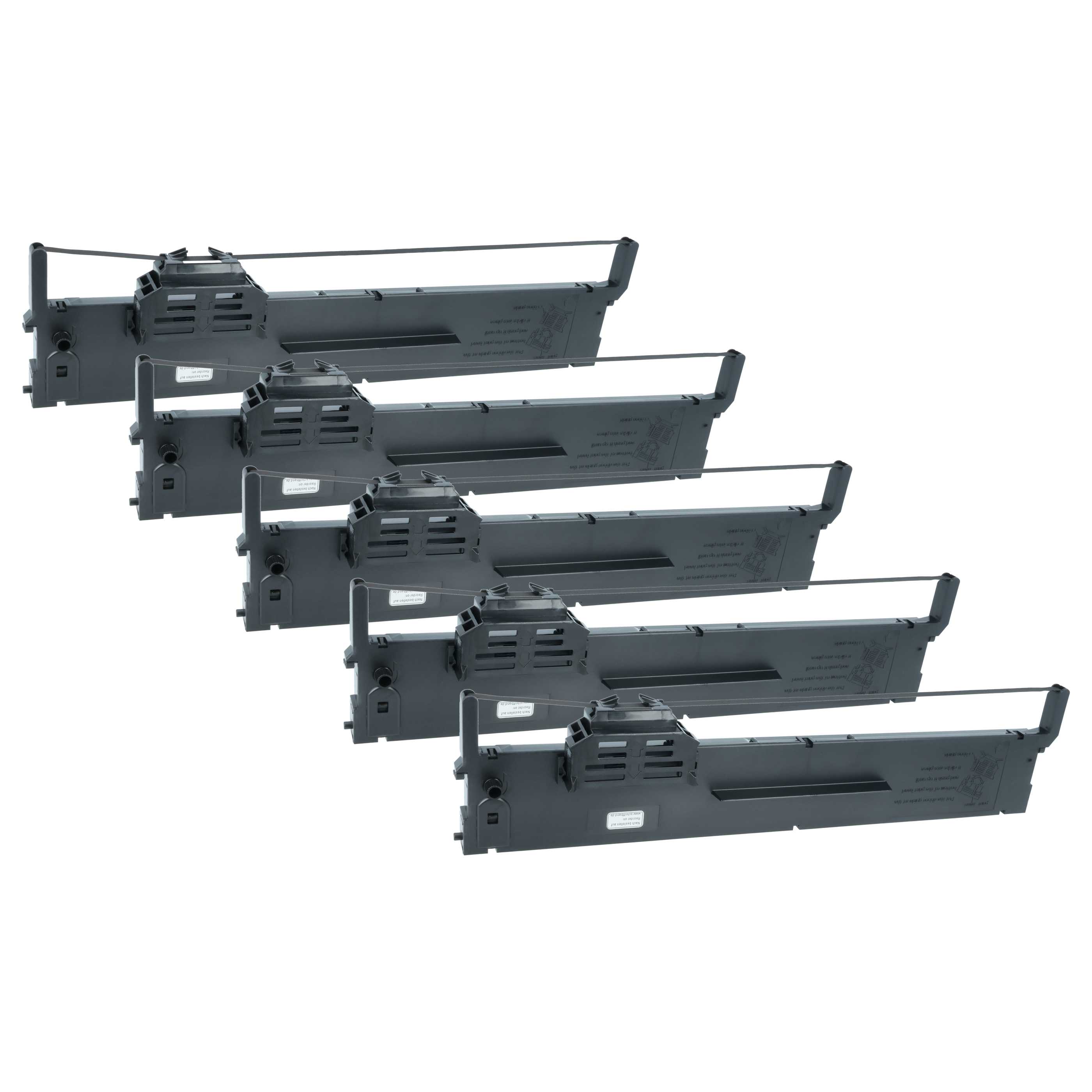 5x Ink Ribbon replaces Epson C13S015339 for Dot Matrix, Receipt Printer - Black