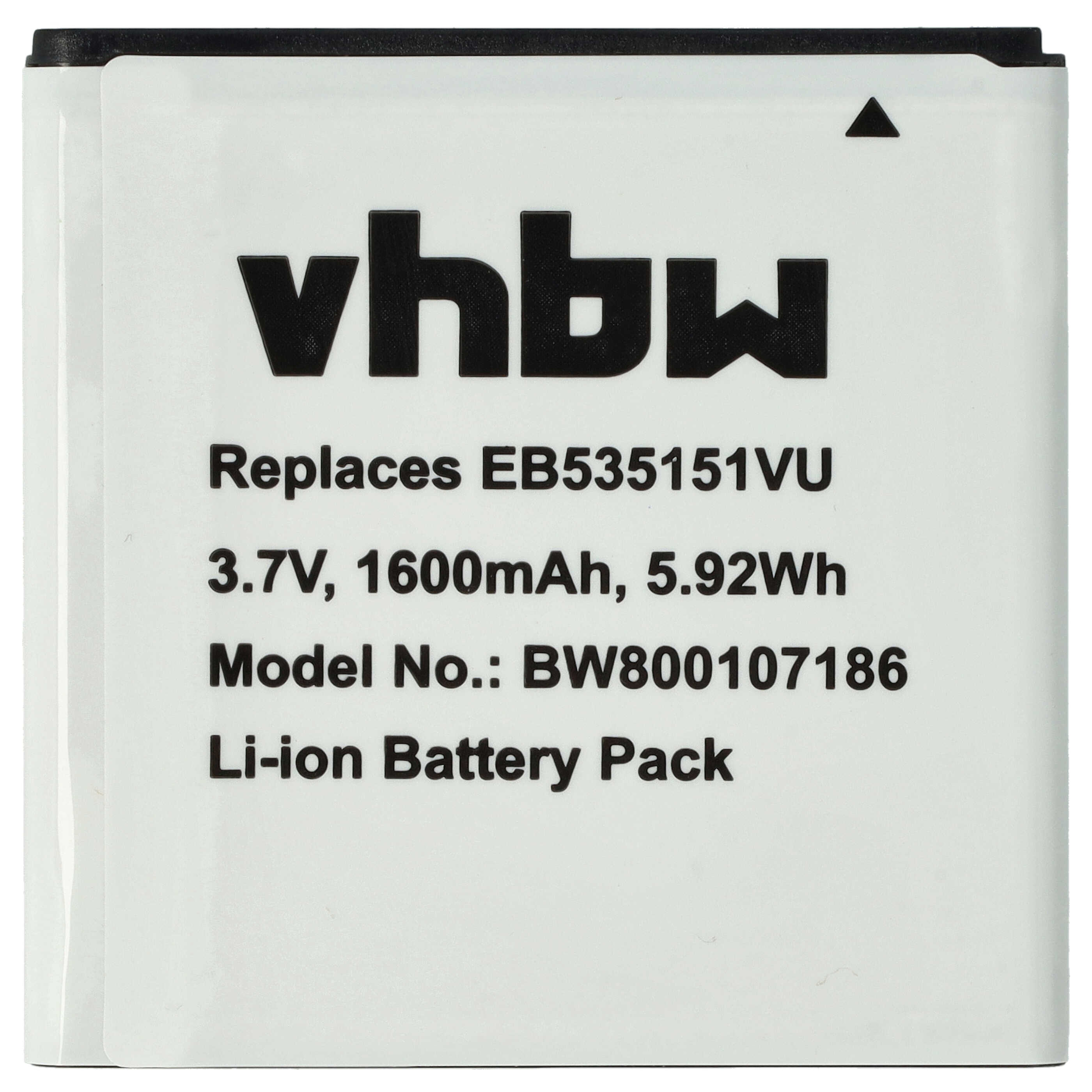 Batería reemplaza Samsung EB535151VU, EB535151VUBSTD para móvil, teléfono - 1600 mAh, 3,7 V, Li-Ion