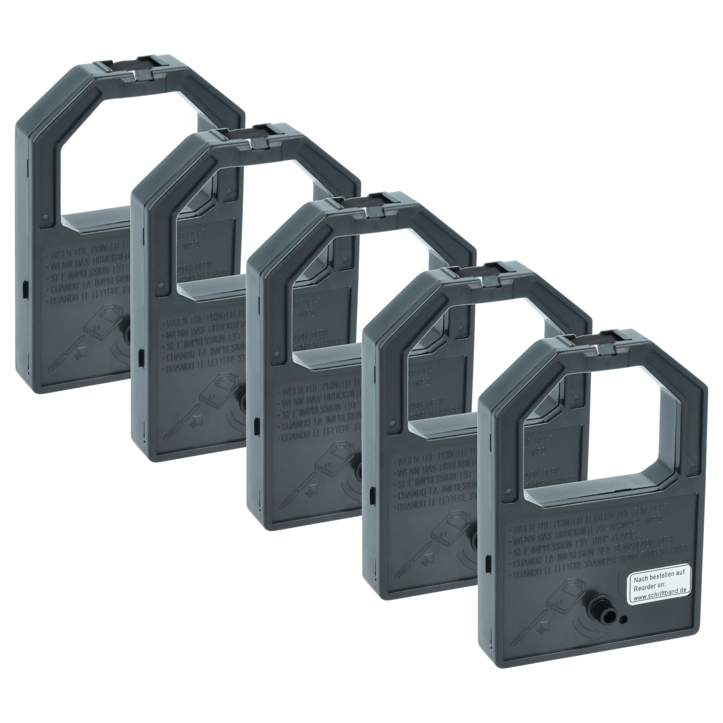 5x Ink Ribbon replaces GRC T526 for Dot Matrix, Receipt Printer - Black