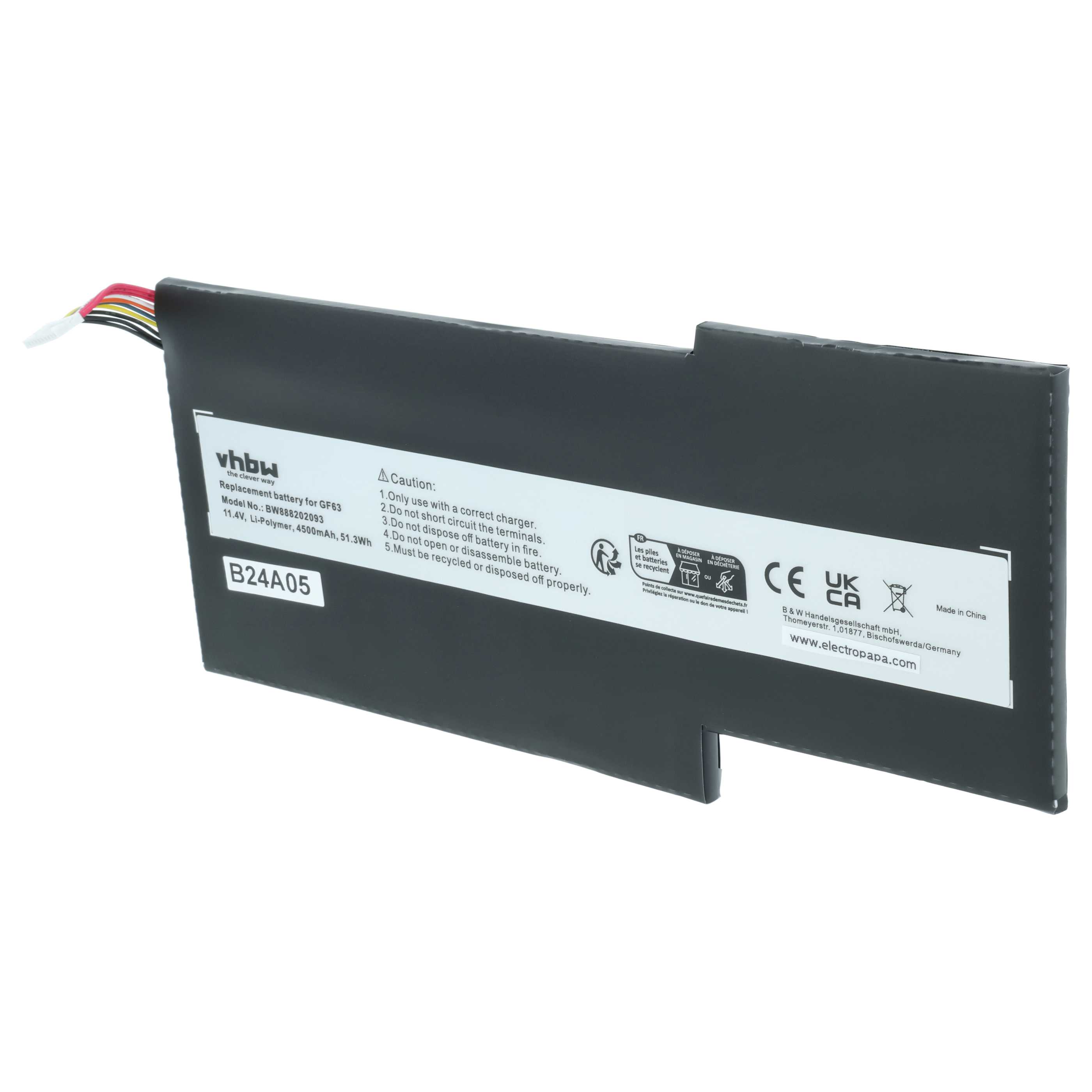 Akumulator do laptopa zamiennik MSI BTY-M6K - 4500 mAh 11,4 V LiPo, czarny
