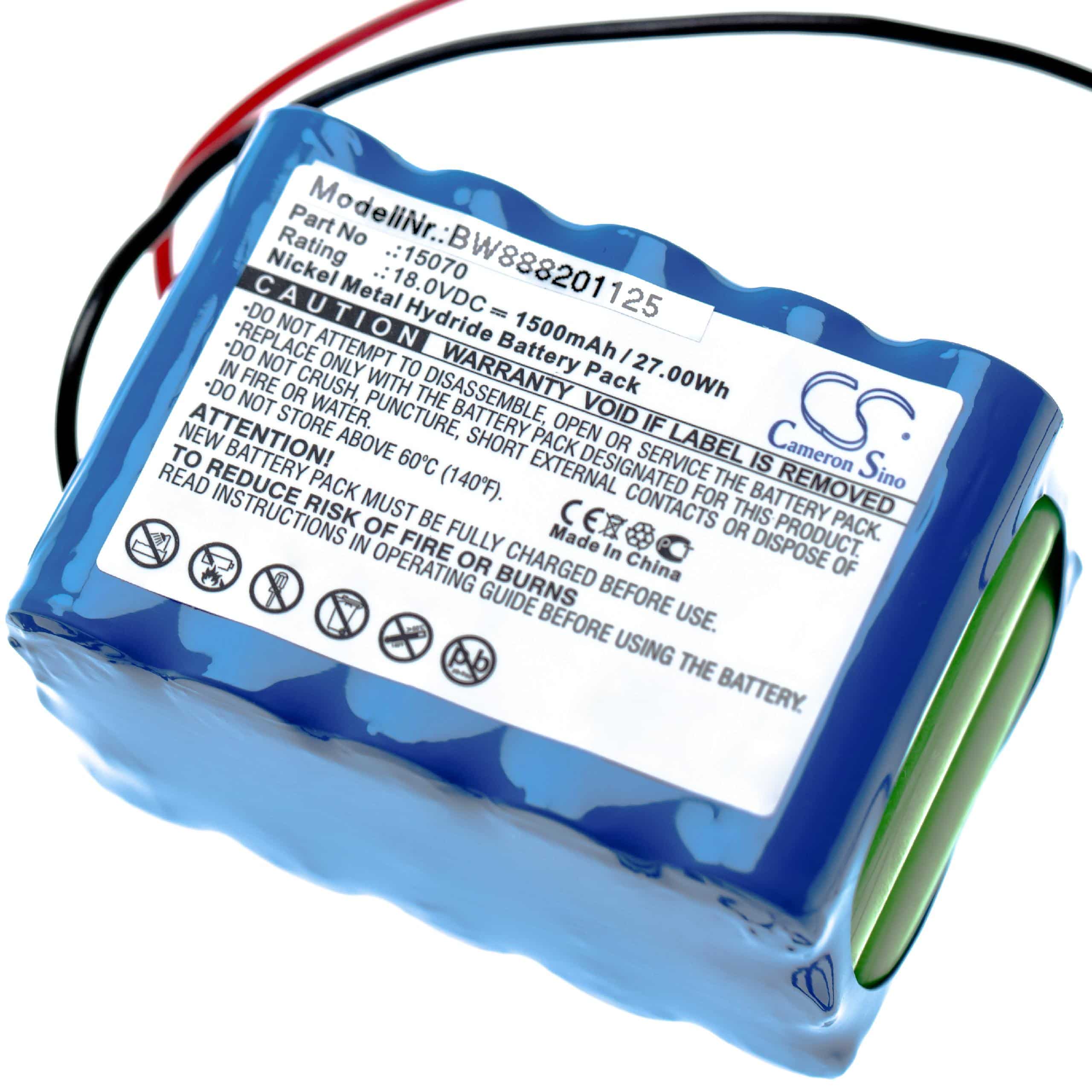 Batterie remplace Besam 15070, 15VREAAL700R, 15VREAAL pour porte coulissante électrique - 1500mAh 18V NiMH