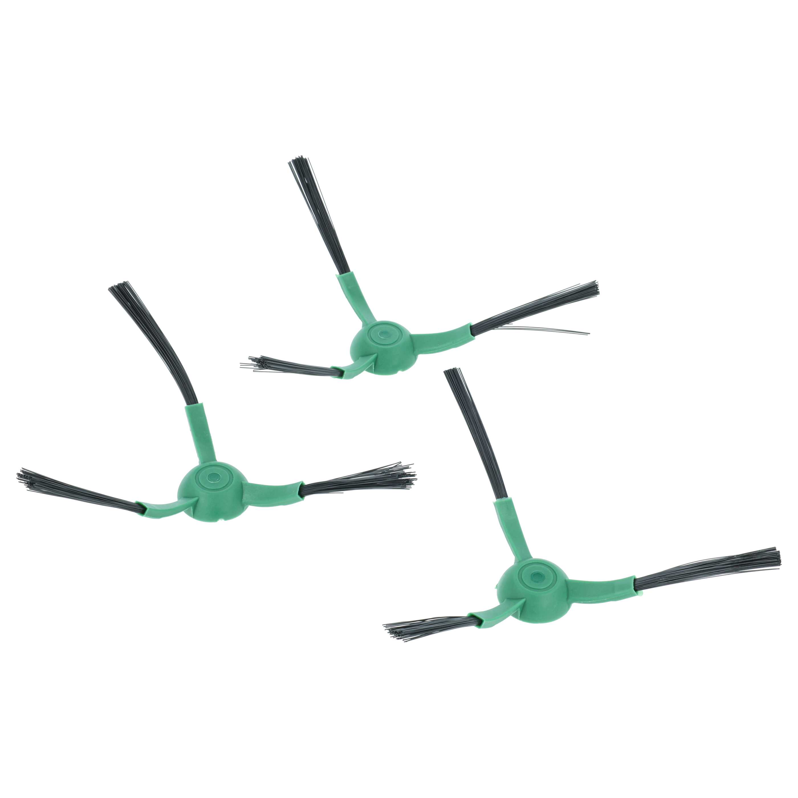 3x Side Brush suitable for iRobot Roomba Robot Vacuum Cleaner - 3-armed, black, green