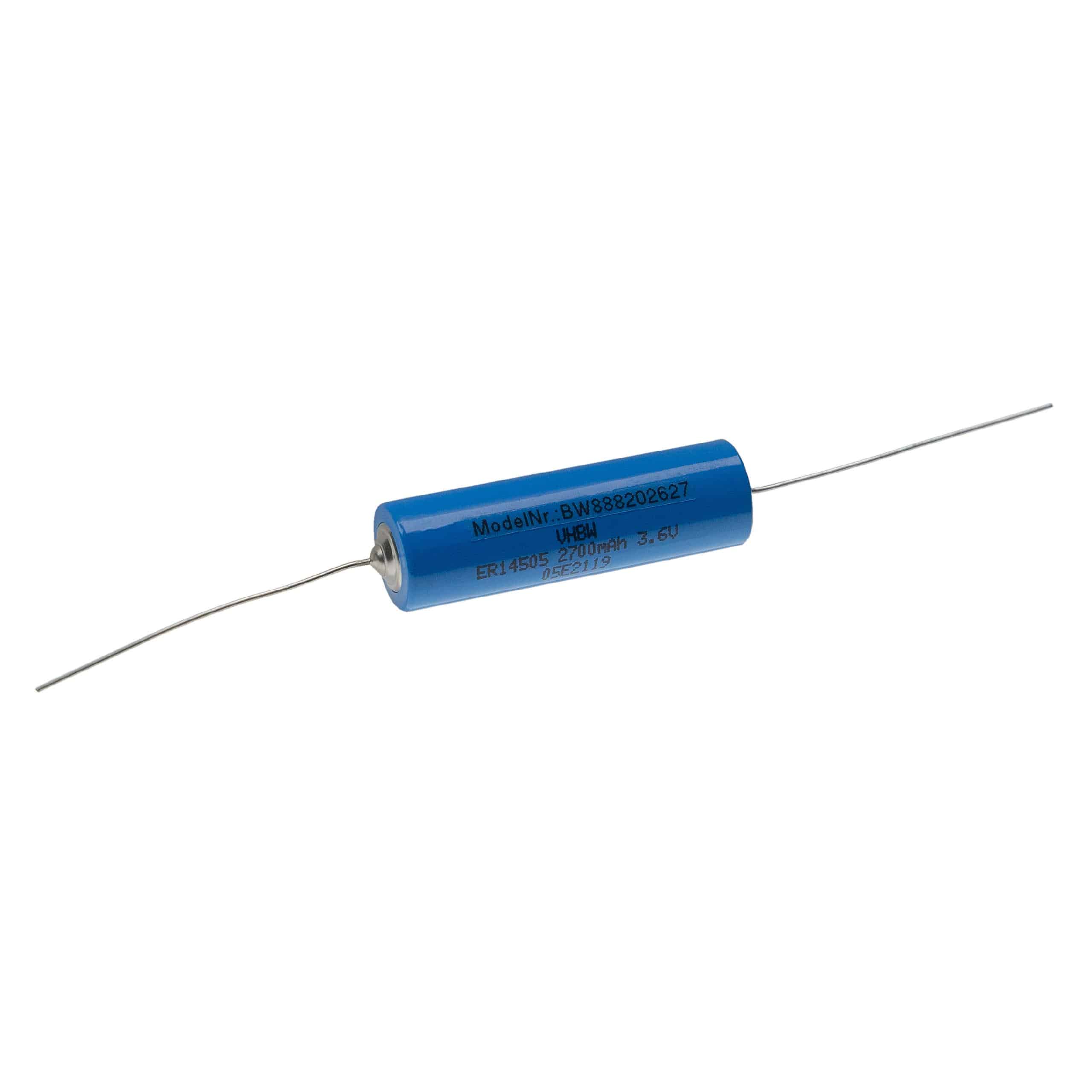 ER14505 Premium Replacement Battery - 2700mAh 3.6V Li-SOCl2, with Soldering Connections