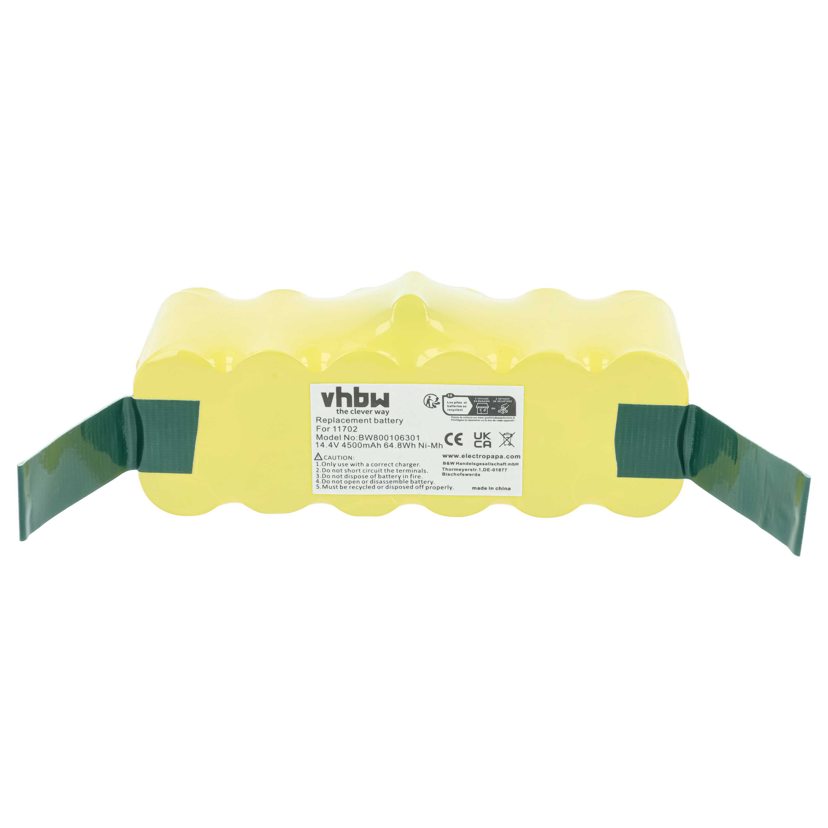 Batteria sostituisce 11702, 80501e, 80601, 68939, 80501, 4419696 per aspirapolvere - 4500mAh 14,4V NiMH