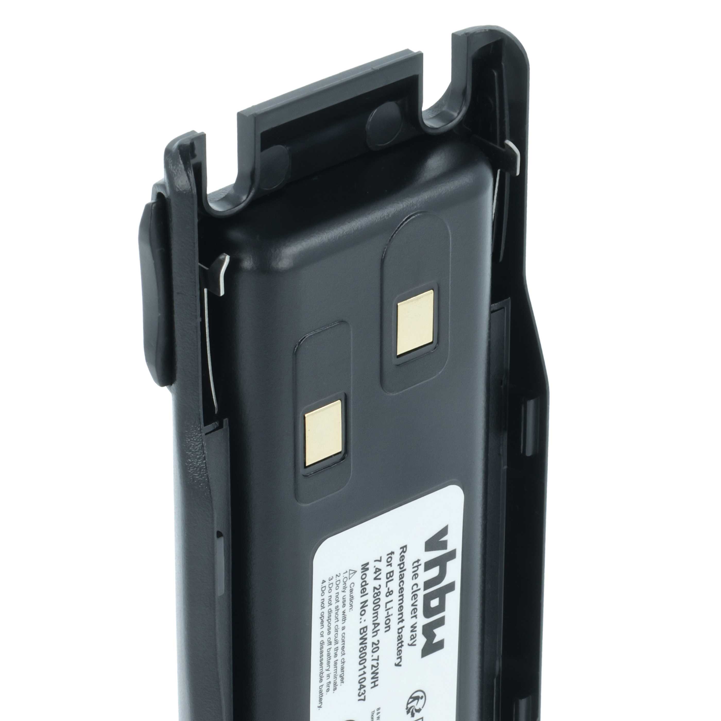 Radio 2x Battery replaces Baofeng BL-8 - 2800 mAh 7.4 V Li-Ion