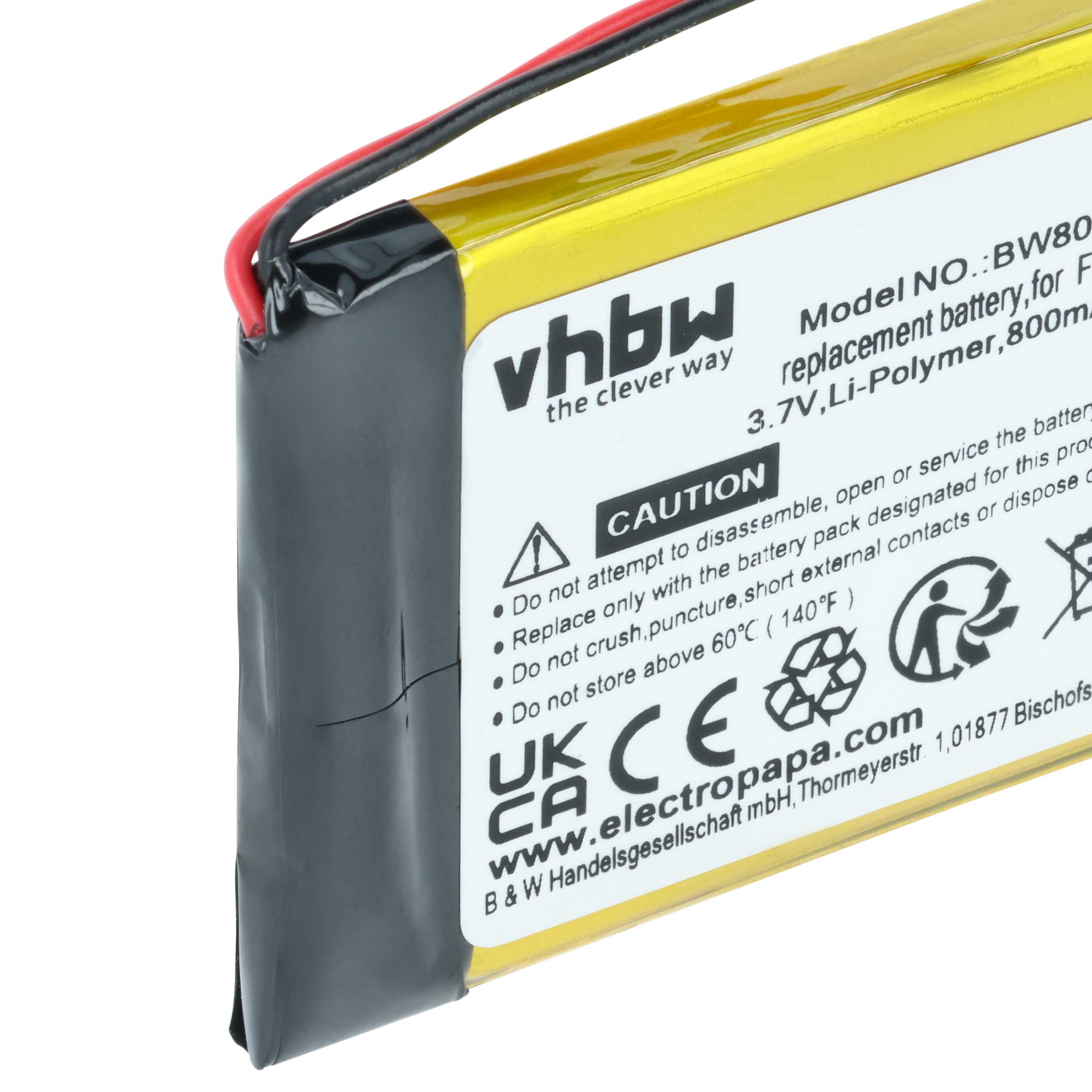 Radio Battery replaces FT553444P-2S - 800 mAh 3.7 V Li-Ion