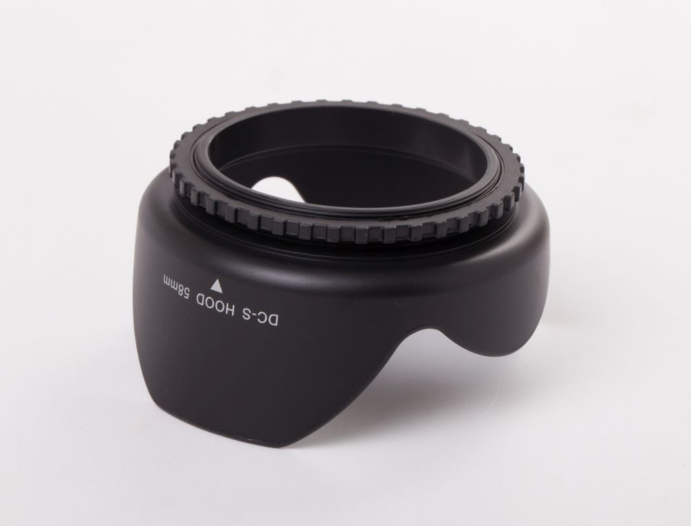 Lens Hood suitable for 58mm Lens - Lens Shade Black, tulip-shaped