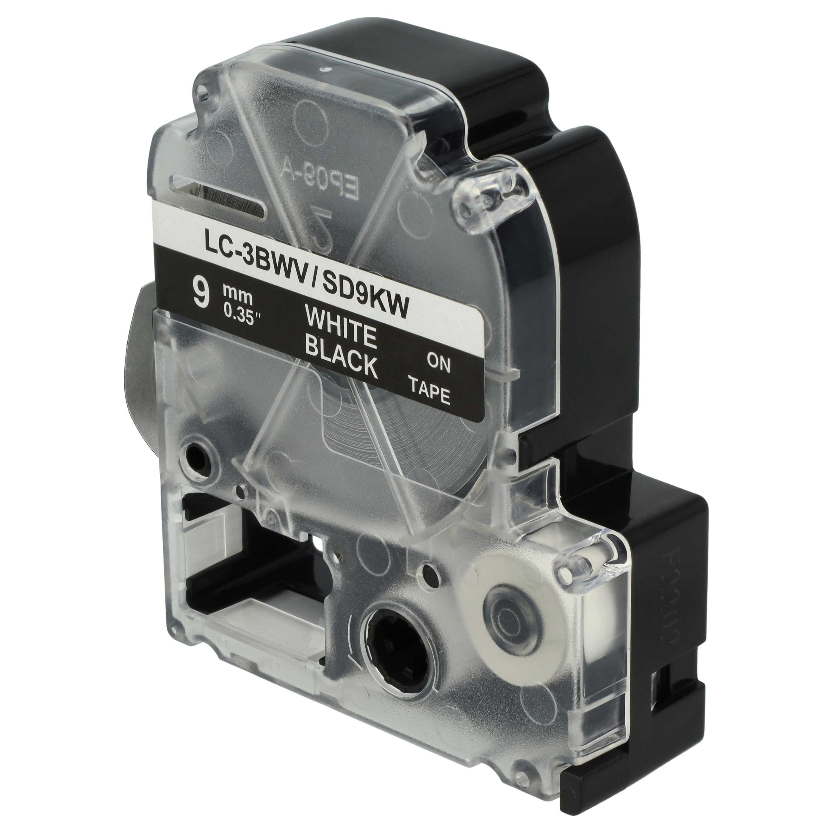 Label Tape replaces Epson LC-3BWV - 9 mm White to Black