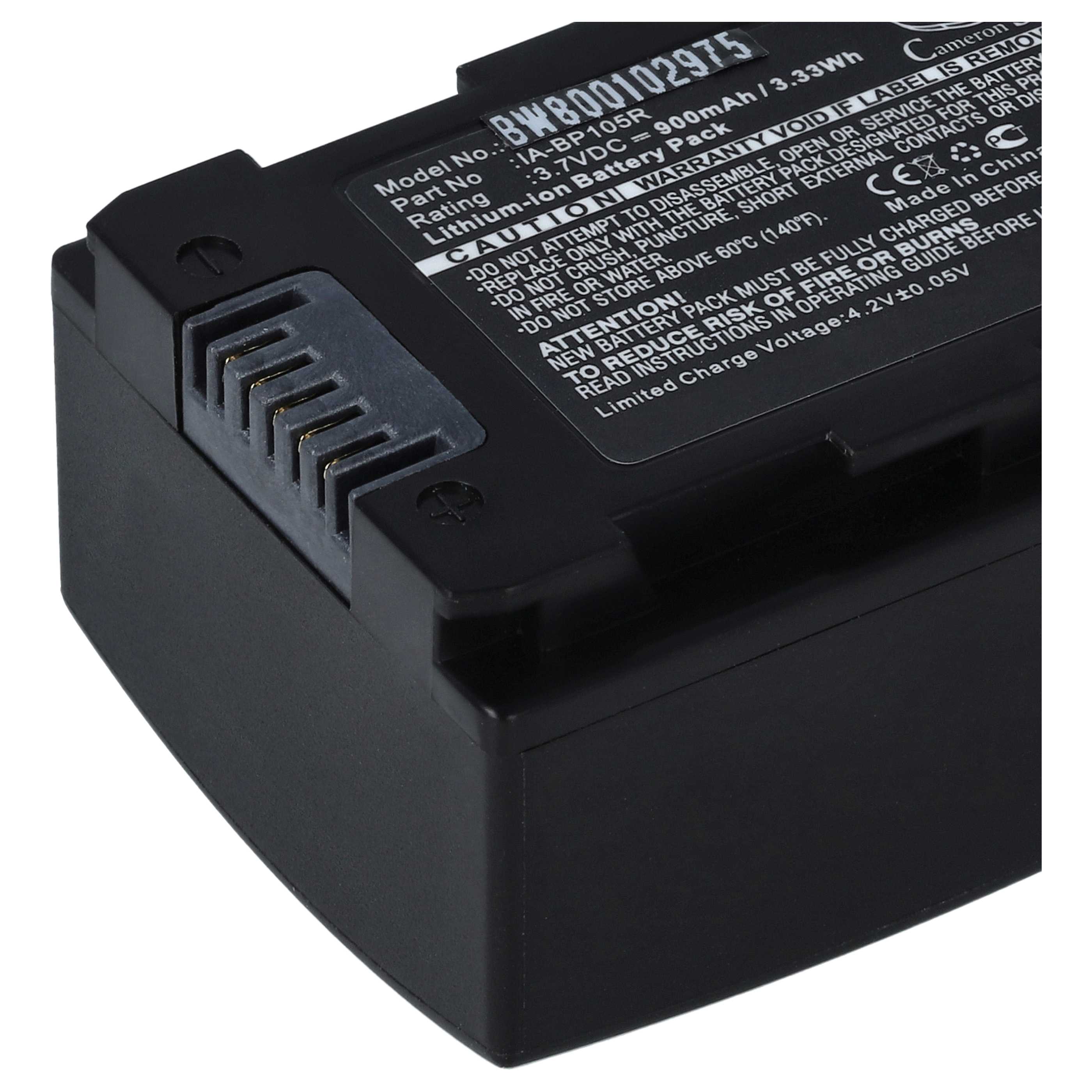Videocamera 3x Battery replaces Samsung IA-BP105R - 1100 mAh 3.7 V Li-Ion