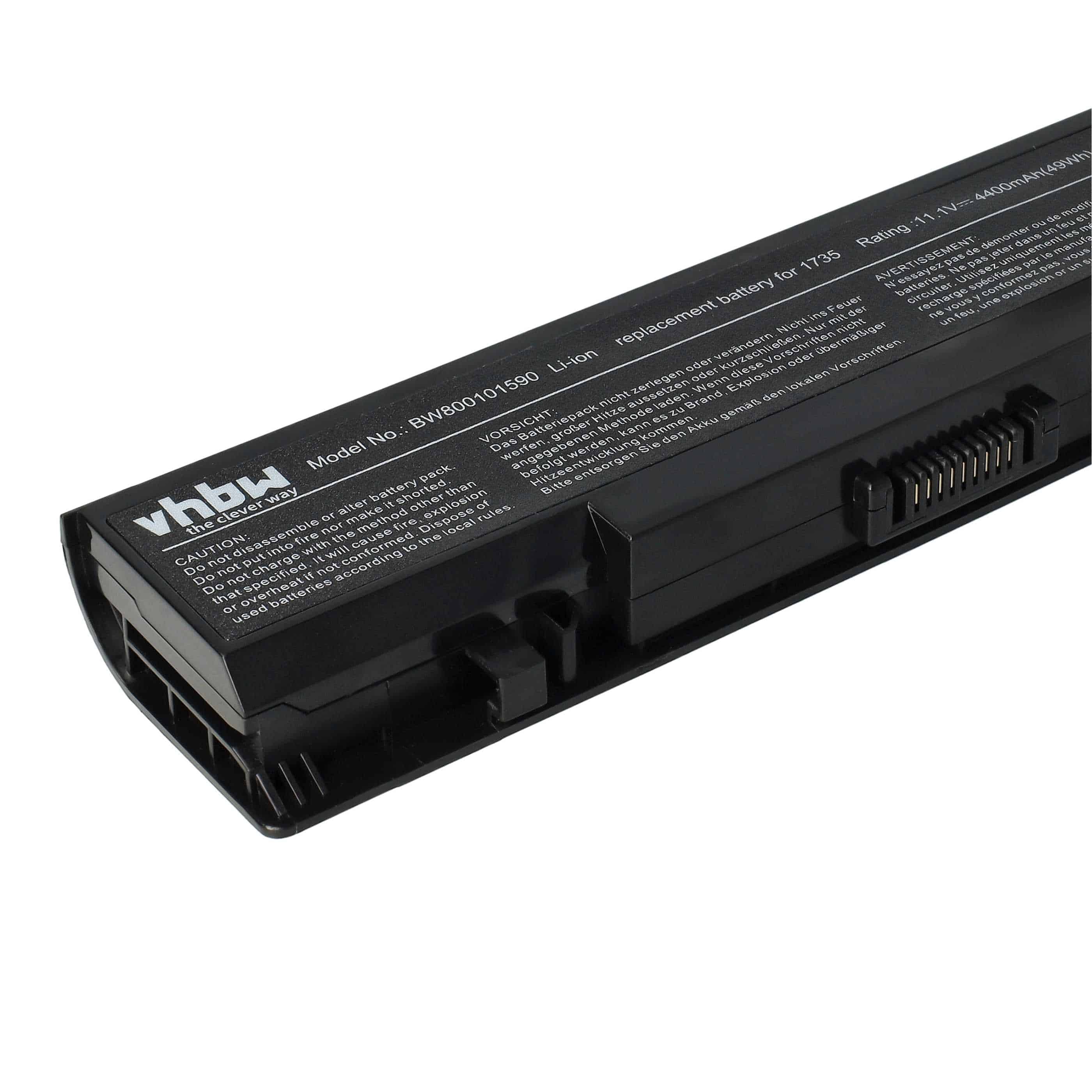 Notebook-Akku als Ersatz für Dell 312-0711, 312-0712, 312-0708, 451-10660 - 4400mAh 11,1V Li-Ion, schwarz