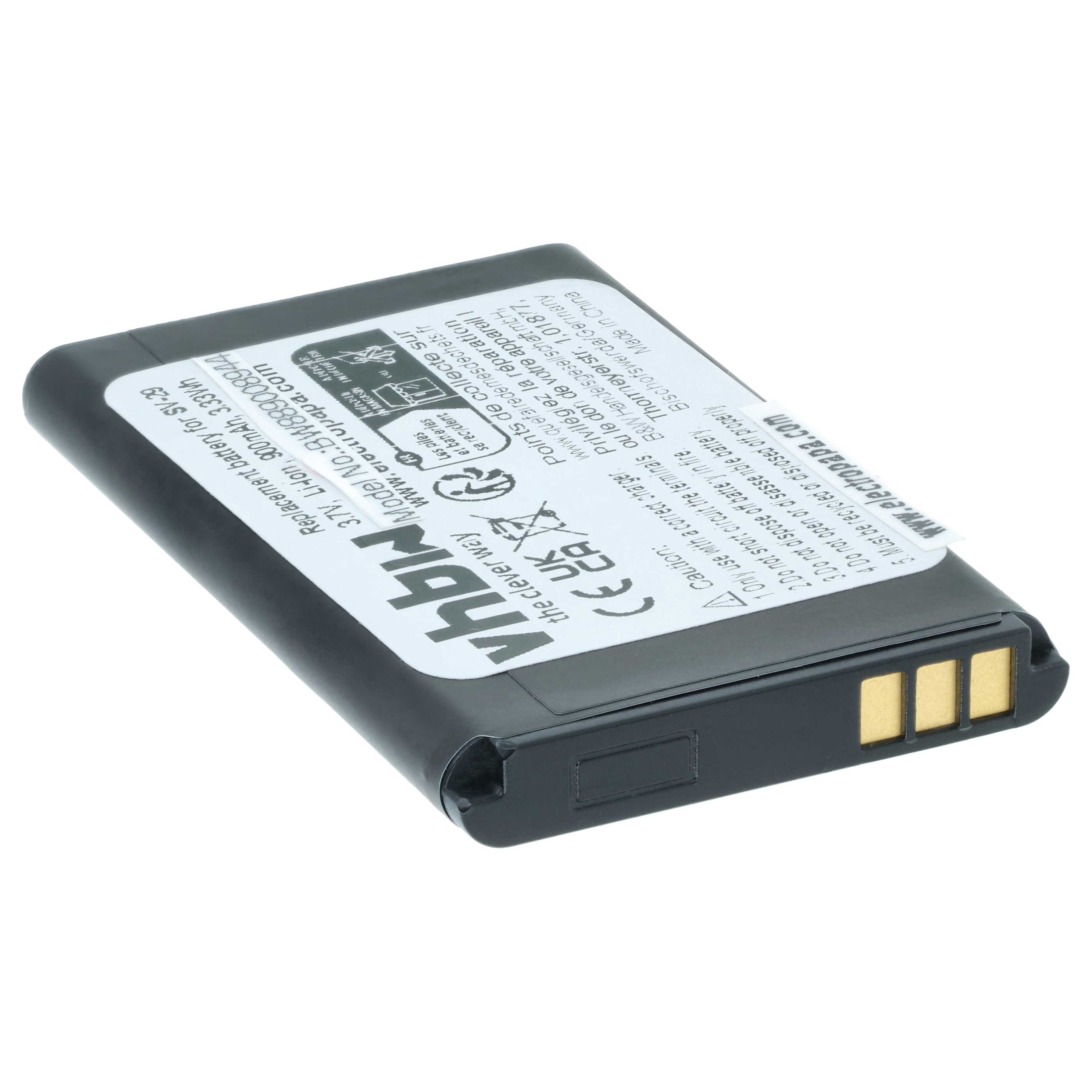 Batteria sostituisce Alcatel RTR001F01, 10000058 per cellulare - 900mAh 3,7V Li-Ion 