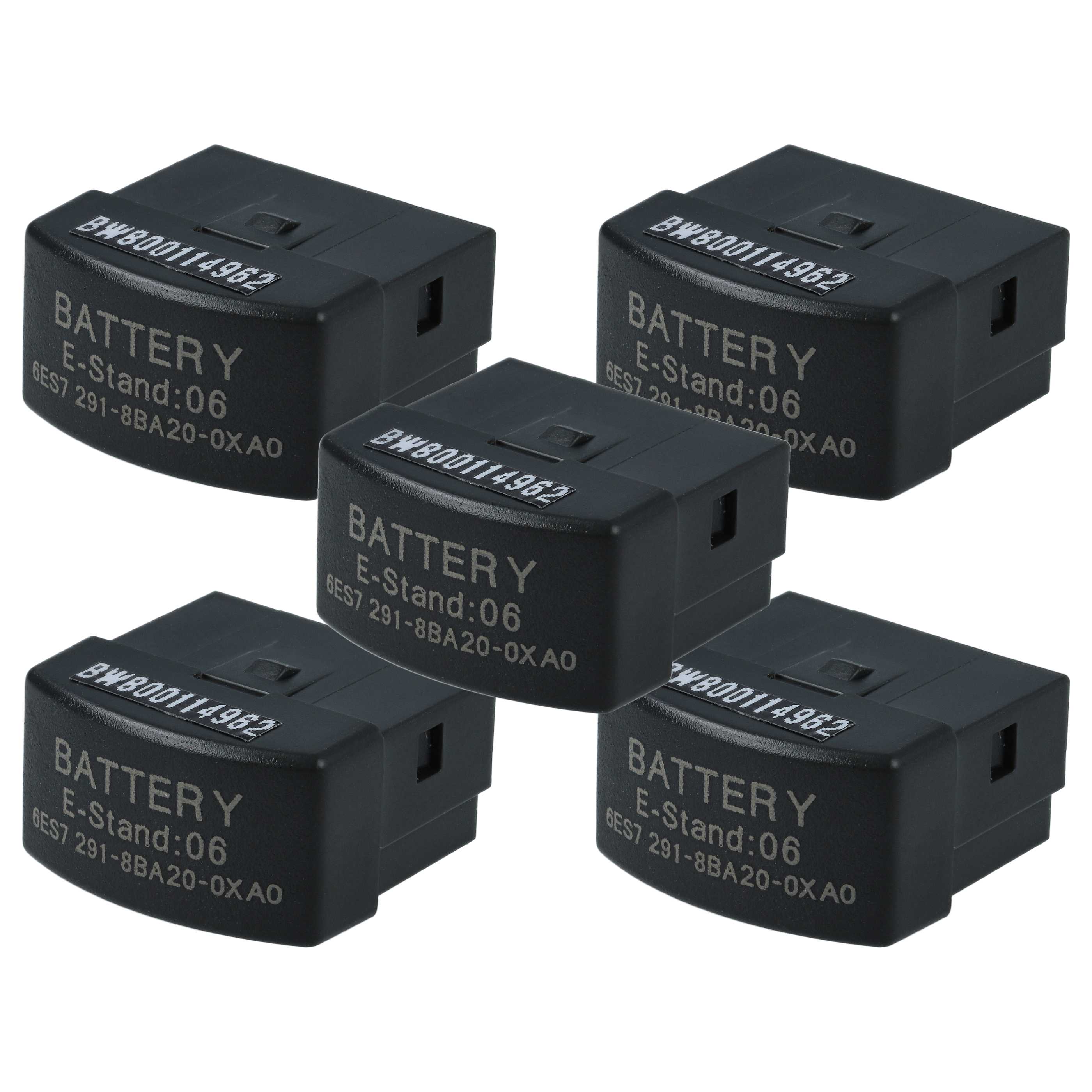 5x Batería reemplaza Siemens 6ES7291-8BA20-0XA0, 4025515161431 para módulo de batería - 30 mAh 3 V Li-Ion
