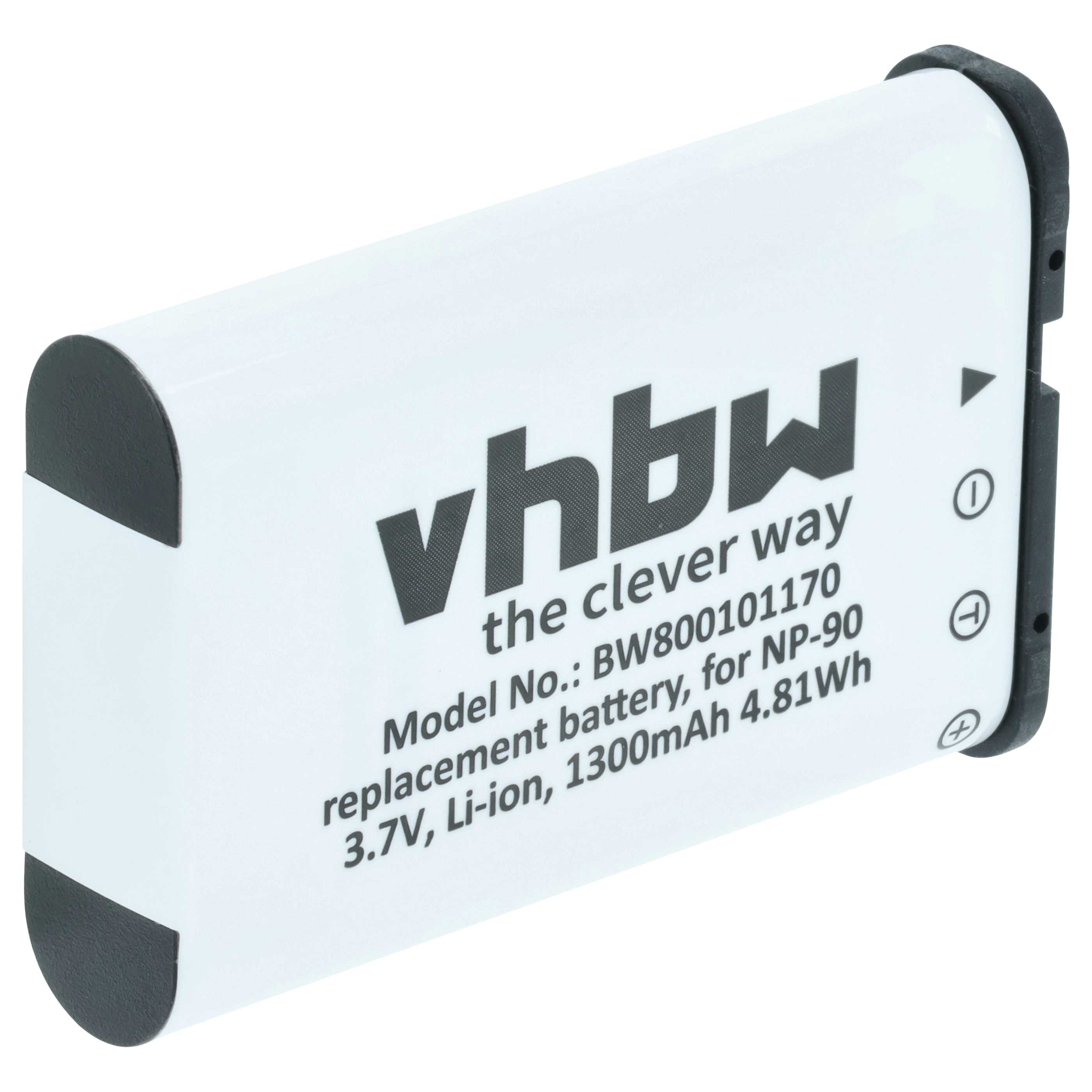 Battery replaces Casio NP-90 - 1300mAh, 3.6V, Li-Ion