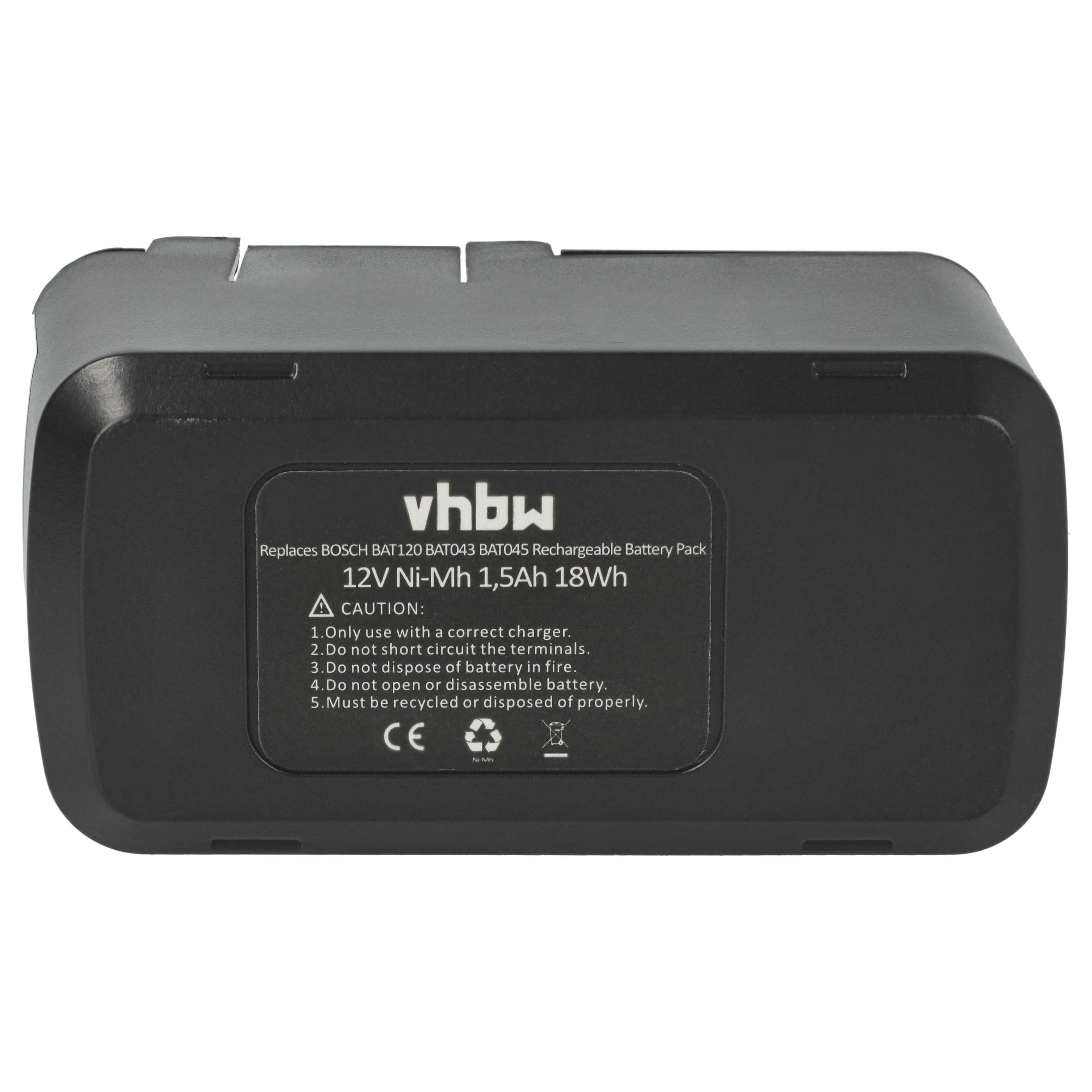 Batteria sostituisce Bosch 2 607 335 055, 2 607 335 054, 2 607 335 071 per attrezzo - 1,5Ah 12V NiMH