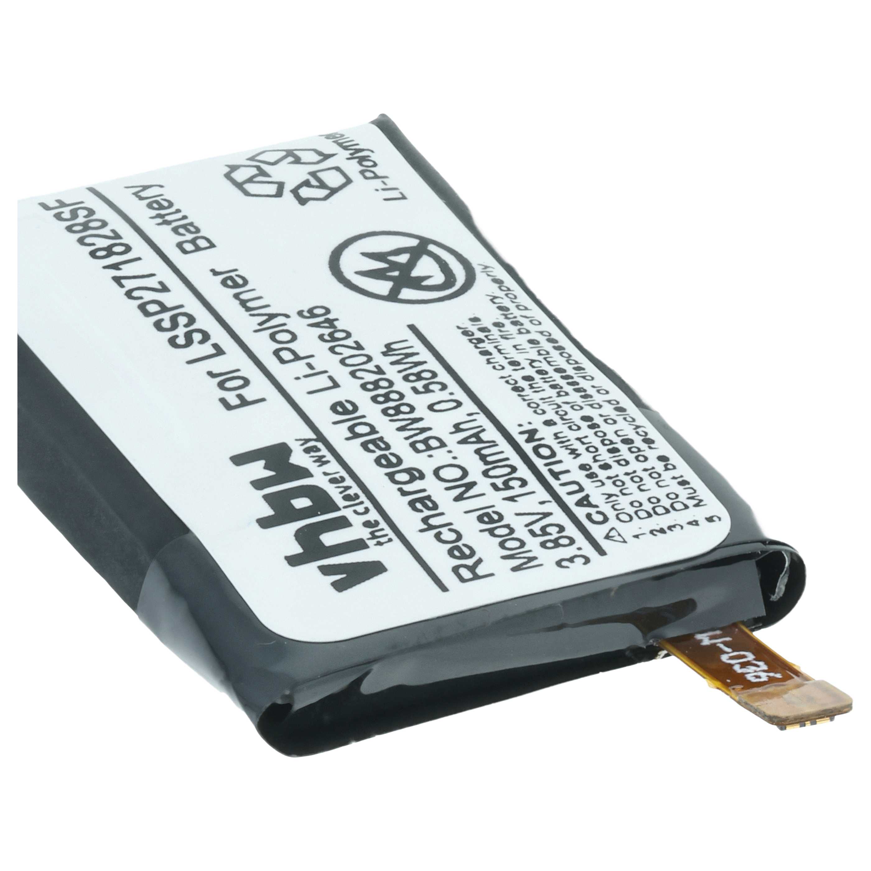 Smartwatch Battery replaces Fitbit R-41021555, 261827 - 150 mAh 3.85 V Li-polymer