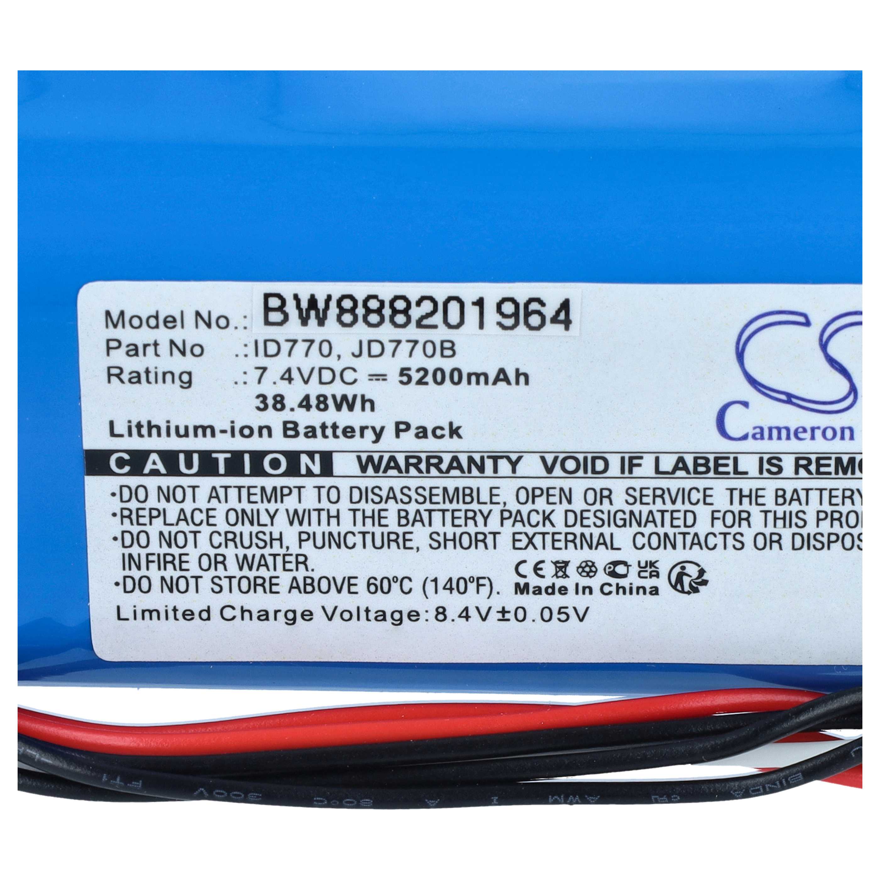 Battery replaces Sony ID770, JD770B for Sony Loudspeaker - Li-Ion 5200 mAh