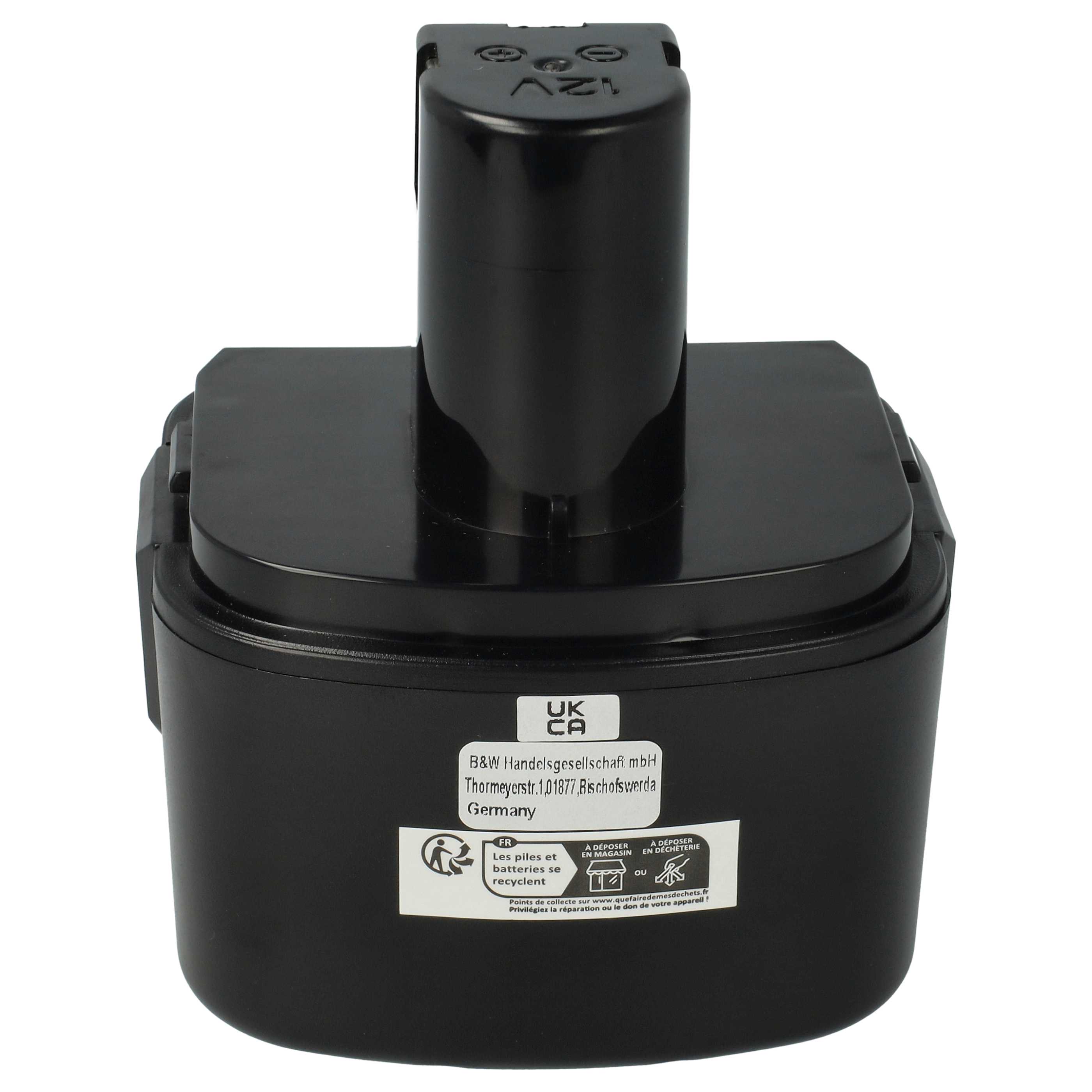 Battery replaces Lincoln 1201, 218-787, LIN-1201 Electric Power Tool - 3300 mAh, 12 V, NiMH