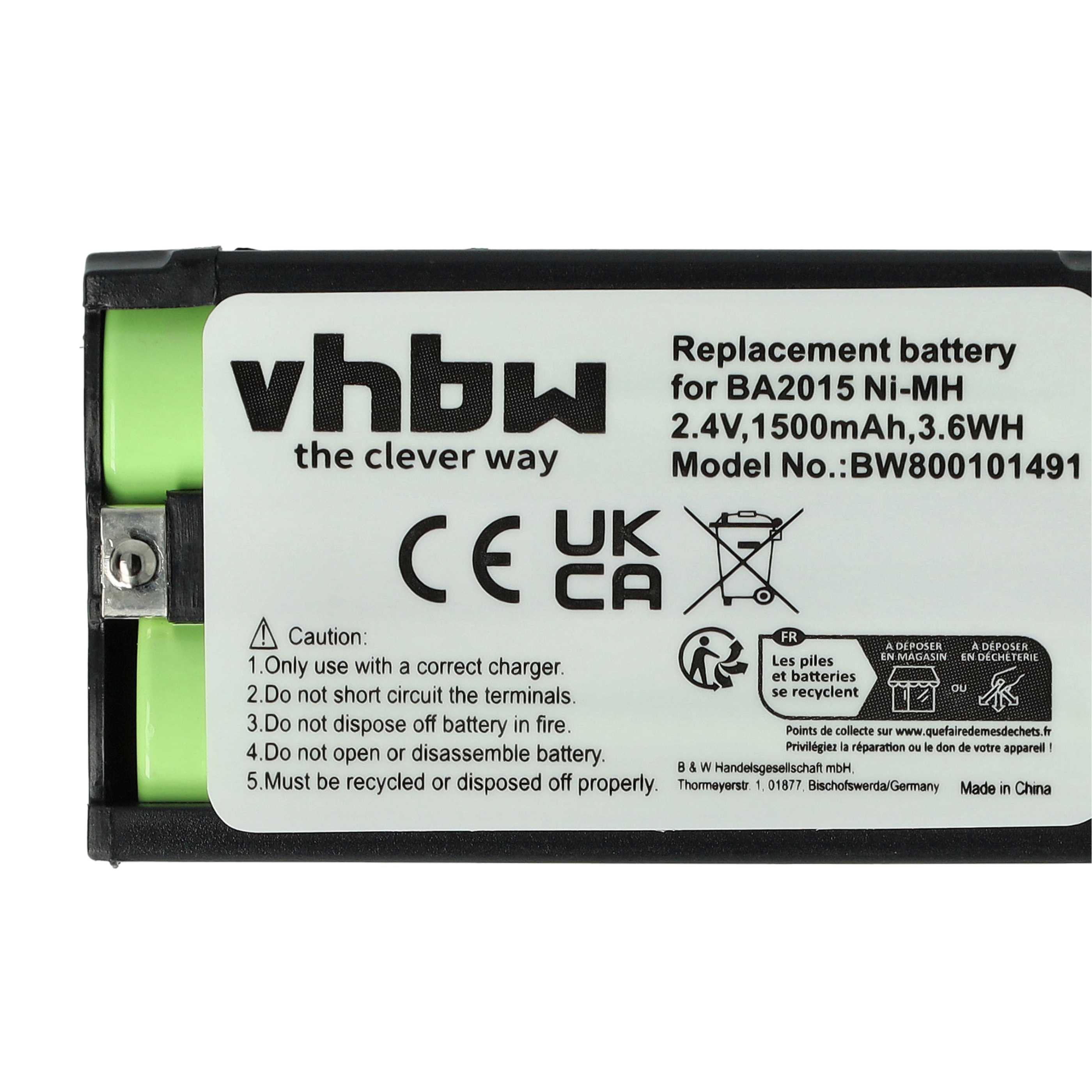 3x Akumulator do słuchawek bezprzewodowych zamiennik Sennheiser BA2015, BA-2015 - 1500 mAh 2,4 V NiMH