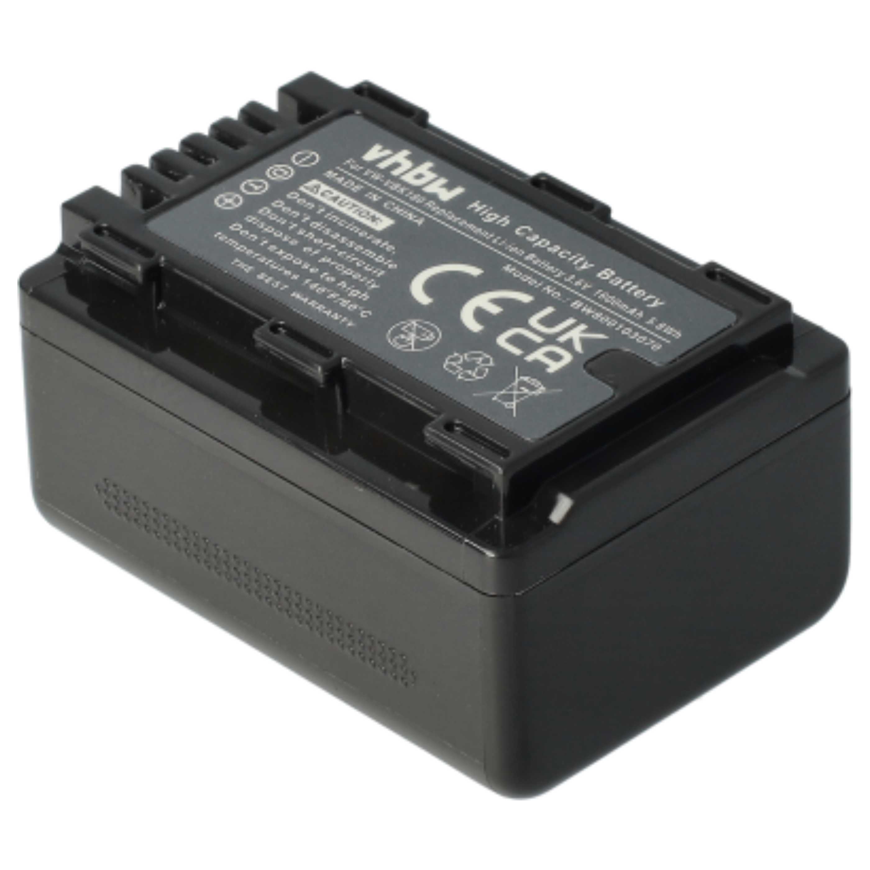 Videocamera 3x Battery replaces Panasonic VW-VBK180, VW-VBK360, VW-VBK180-K - 1600 mAh 3.6 V Li-Ion