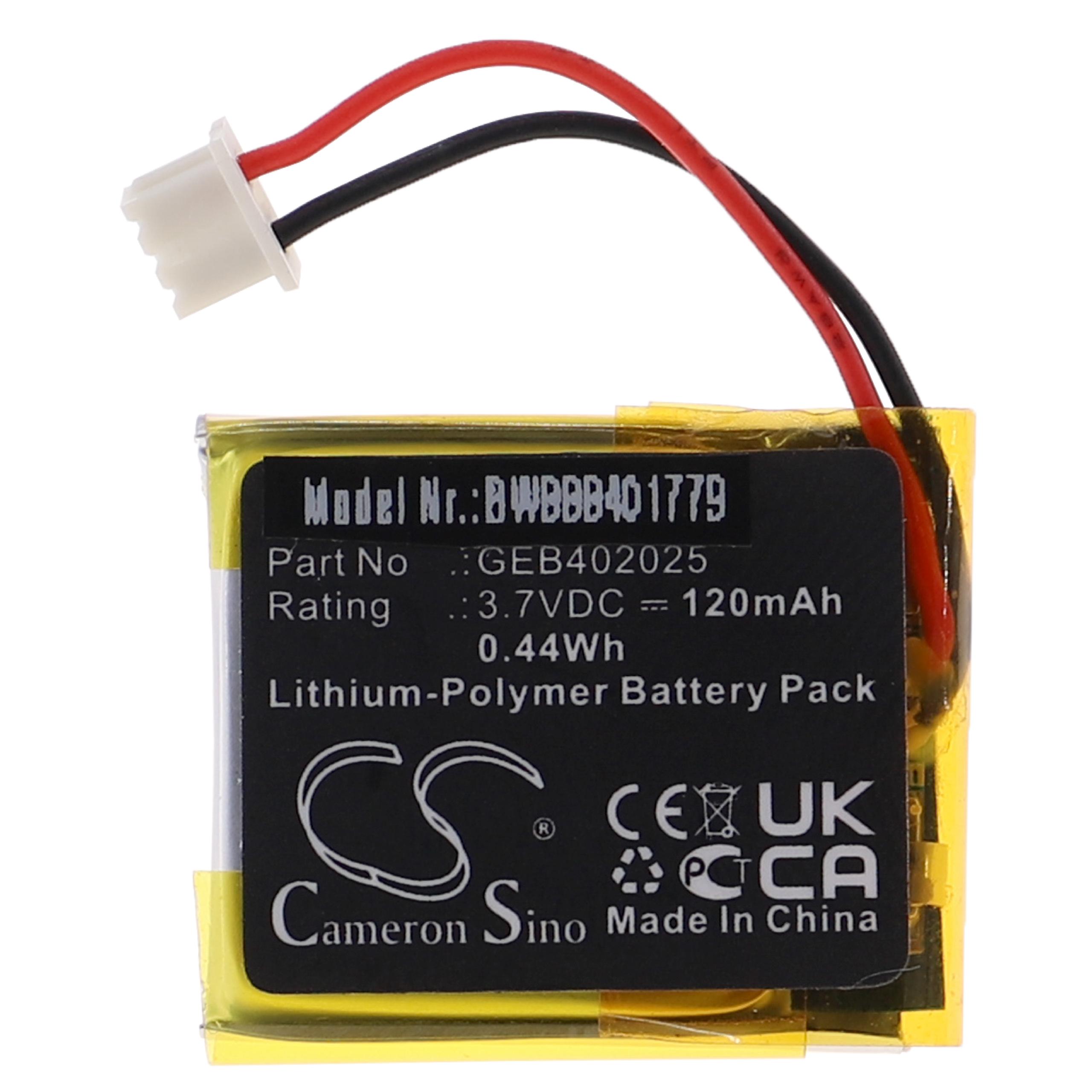 Remote Control Battery Replacement for Viper GEB402025 - 120mAh 3.7V Li-polymer