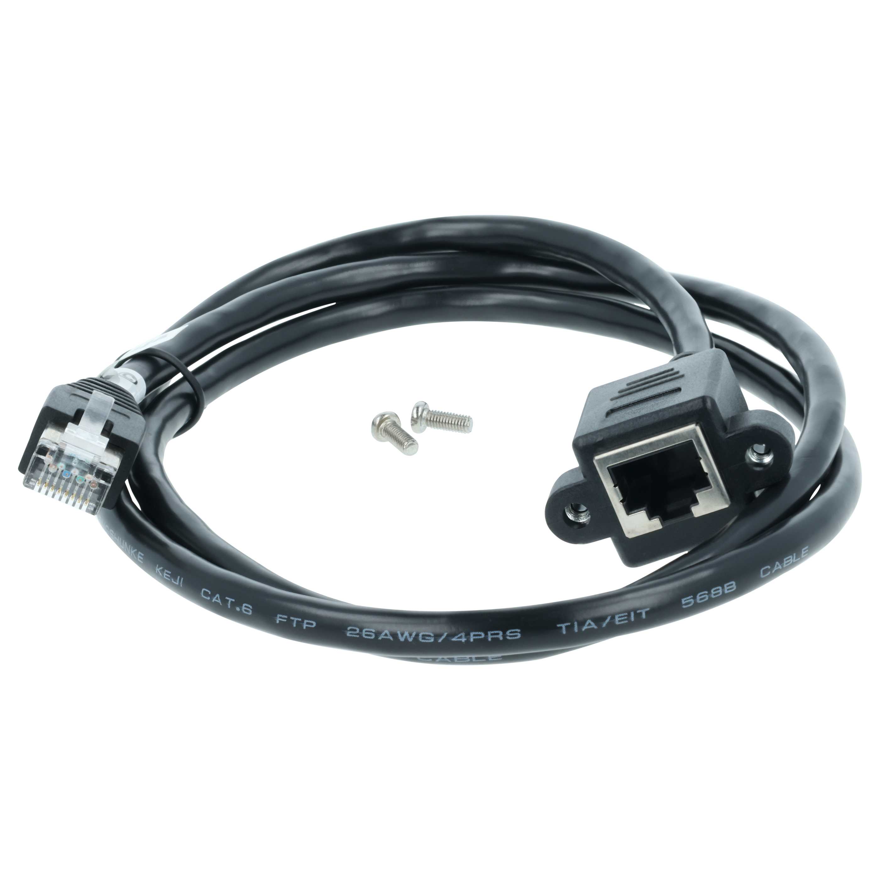 Cable de extensión Cat6, RJ45 (m) a RJ45 (h) - Cable Ethernet LAN con conector RJ45 incorporado, 1 m