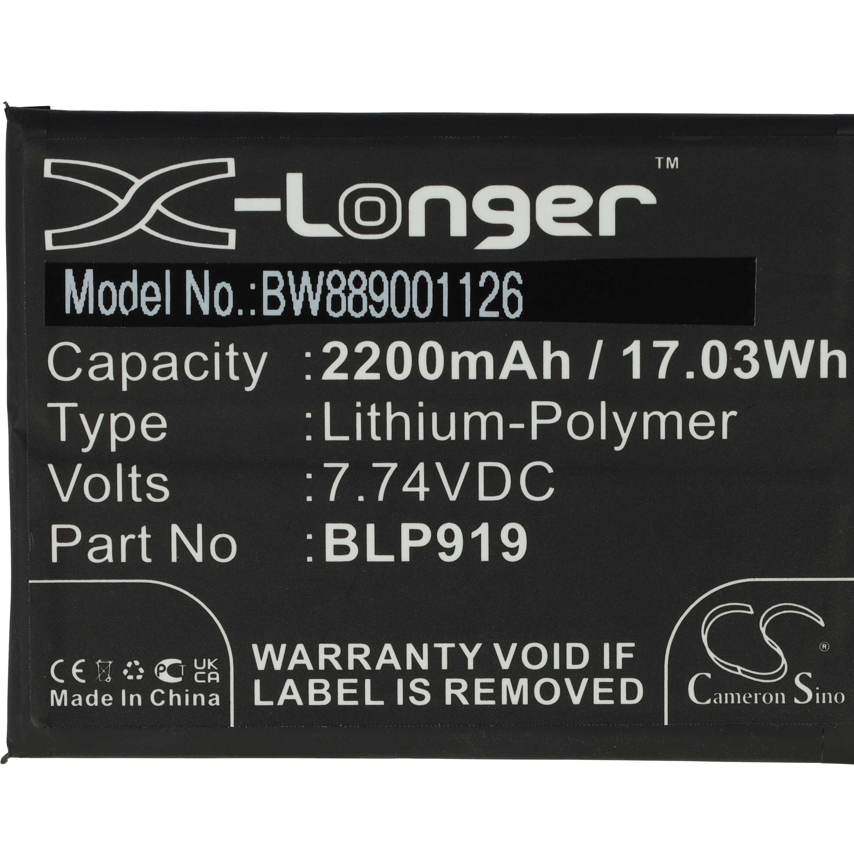 Akku als Ersatz für Oppo BLP919 - 2200mAh 7,74V Li-Polymer