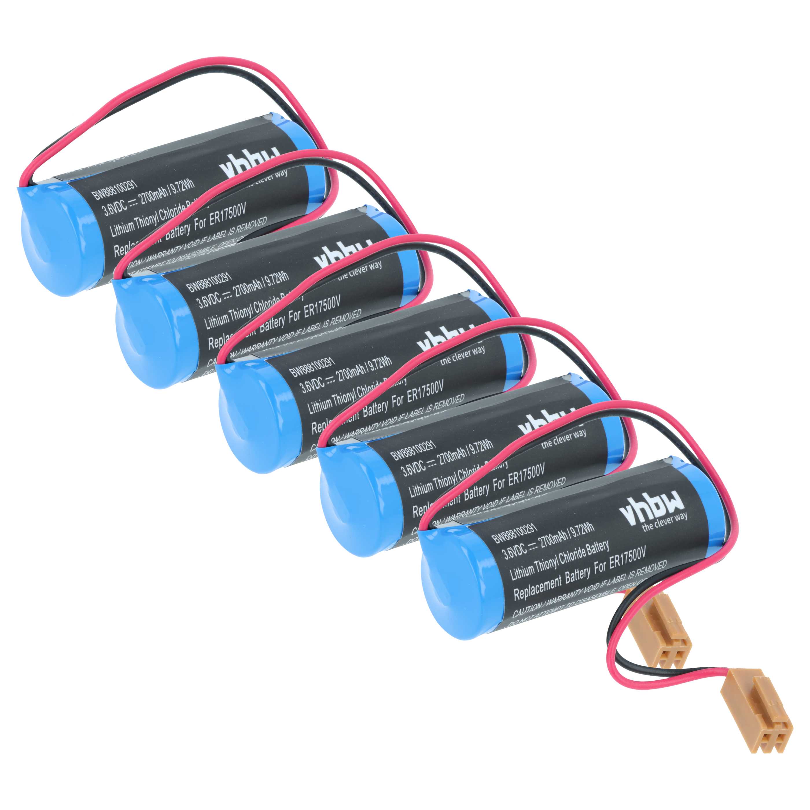 5x Bateria do PLC programowalnego sterownika zamiennik Maxell ER17/33 - 2700 mAh 3,6 V Li-MnO2