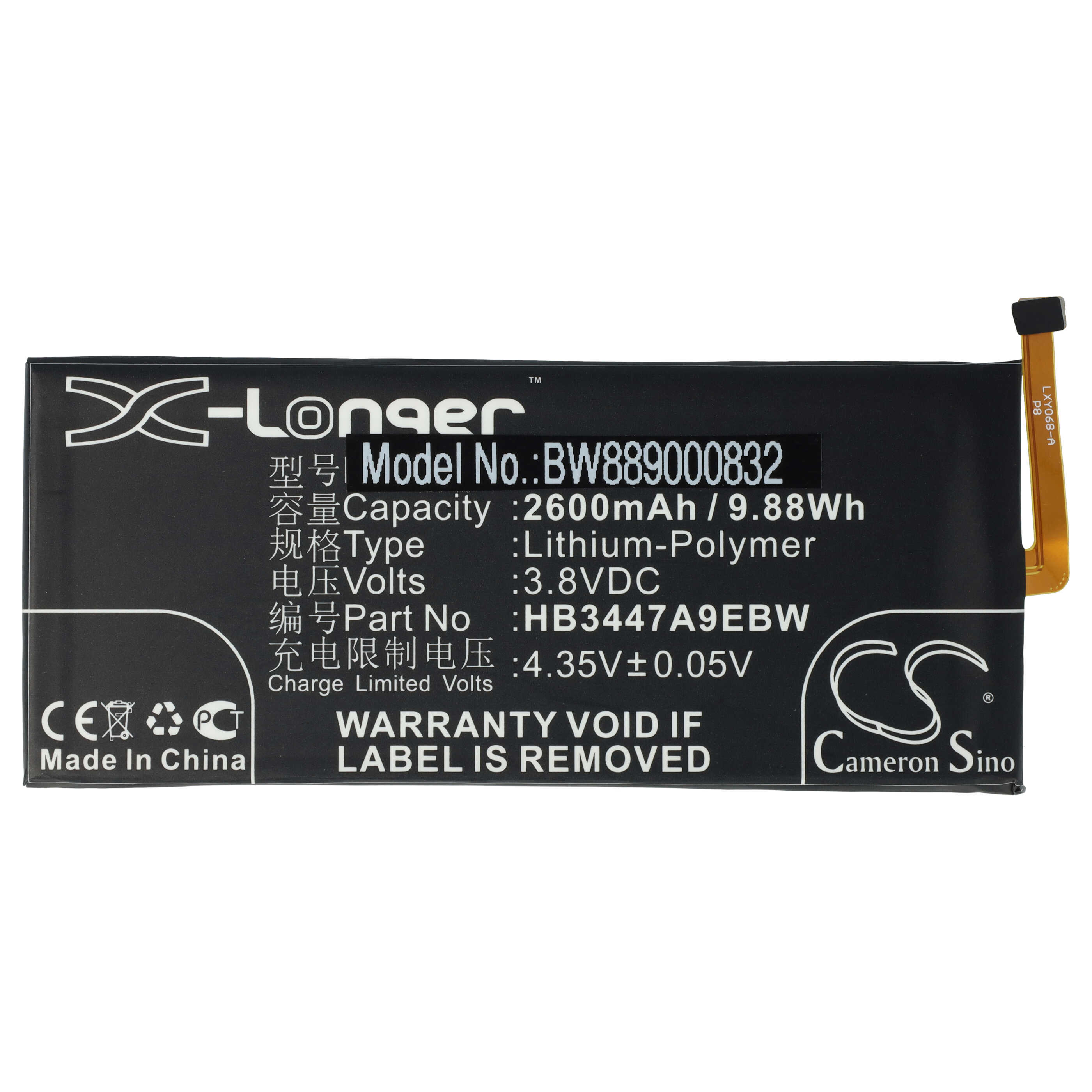 Akumulator bateria do telefonu smartfona zam. Huawei HB3447A9EBW, HB3447A9EBC - 2600mAh, 3,8V, LiPo