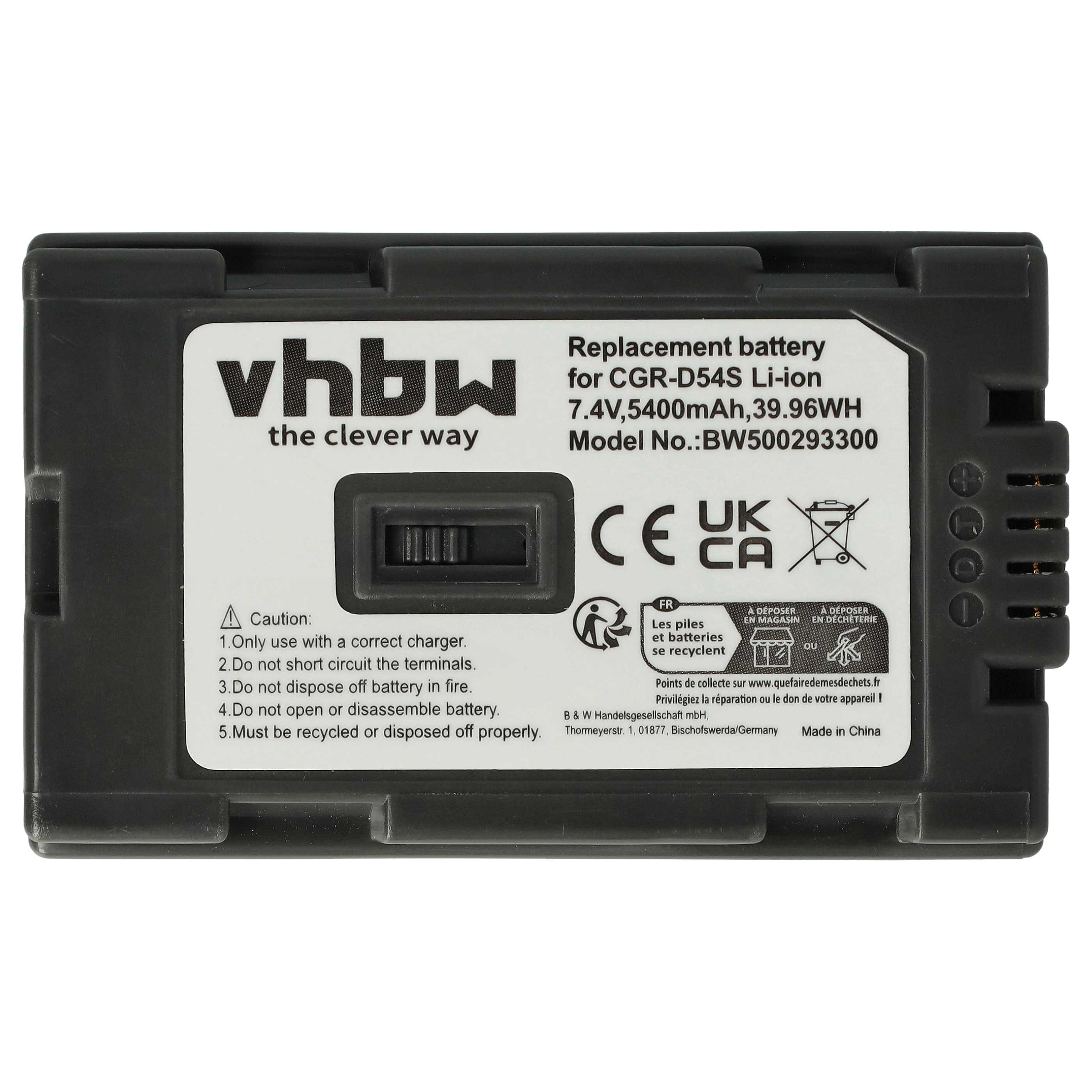 Battery replaces Hitachi DZ-BP28, DZ-BP16 - 5400mAh, 7.4V, Li-Ion