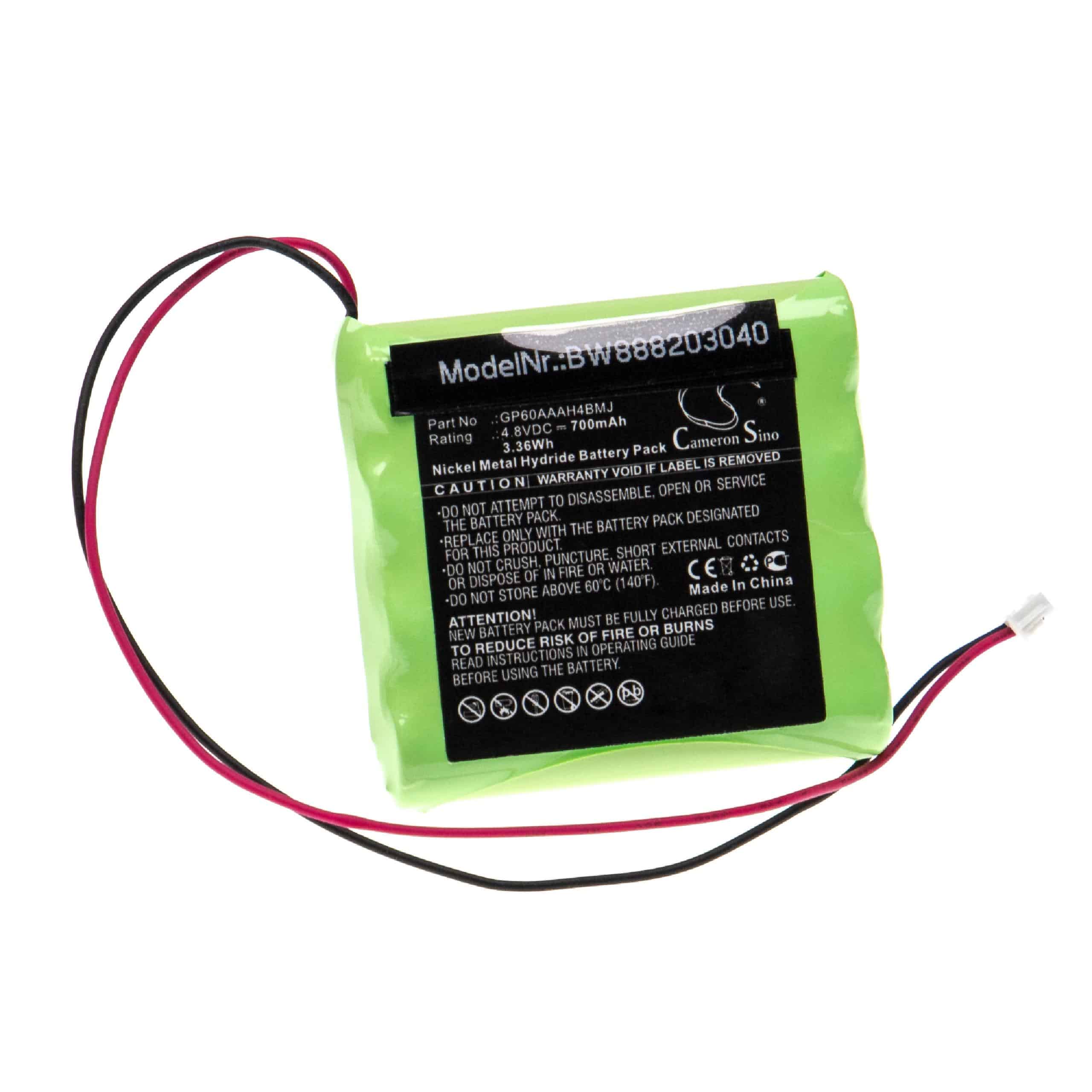 Alarm System Battery Replacement for Yale GP60AAAH4BMJ - 700mAh 4.8V NiMH