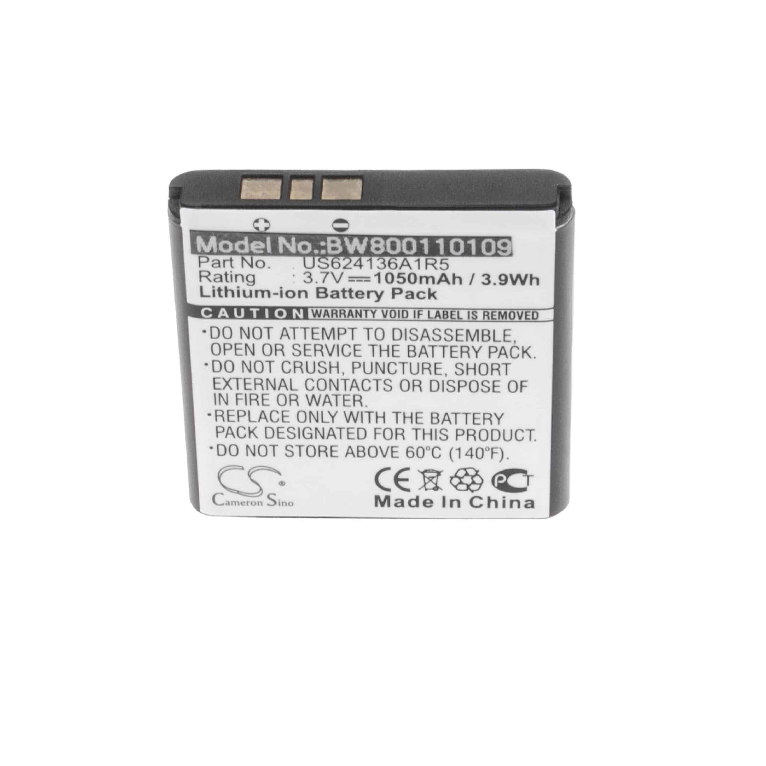 Battery Replacement for Spare US624136A1R5, KB-05 - 1050mAh, 3.73V, Li-Ion