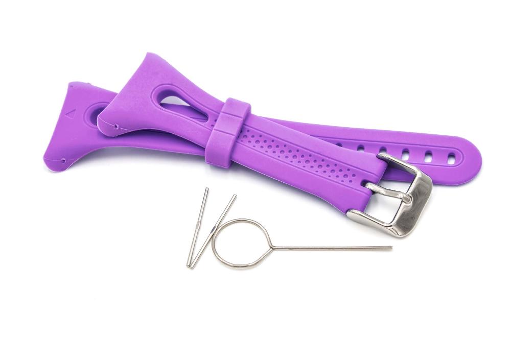 Armband für Garmin Forerunner Smartwatch - 11,5cm + 8,7 cm lang, Silikon, lila