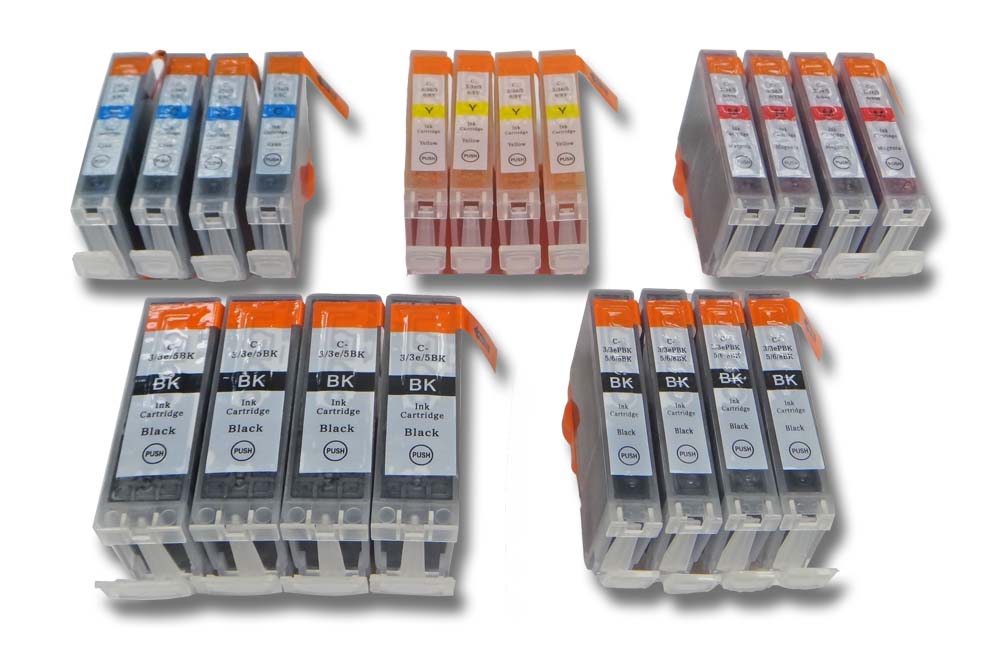 Set de 20x cartuchos de tinta reemplaza Canon BCI-6C, BCI-3eBK, BCI-6BK para impresora - B/C/M/Y 372 ml