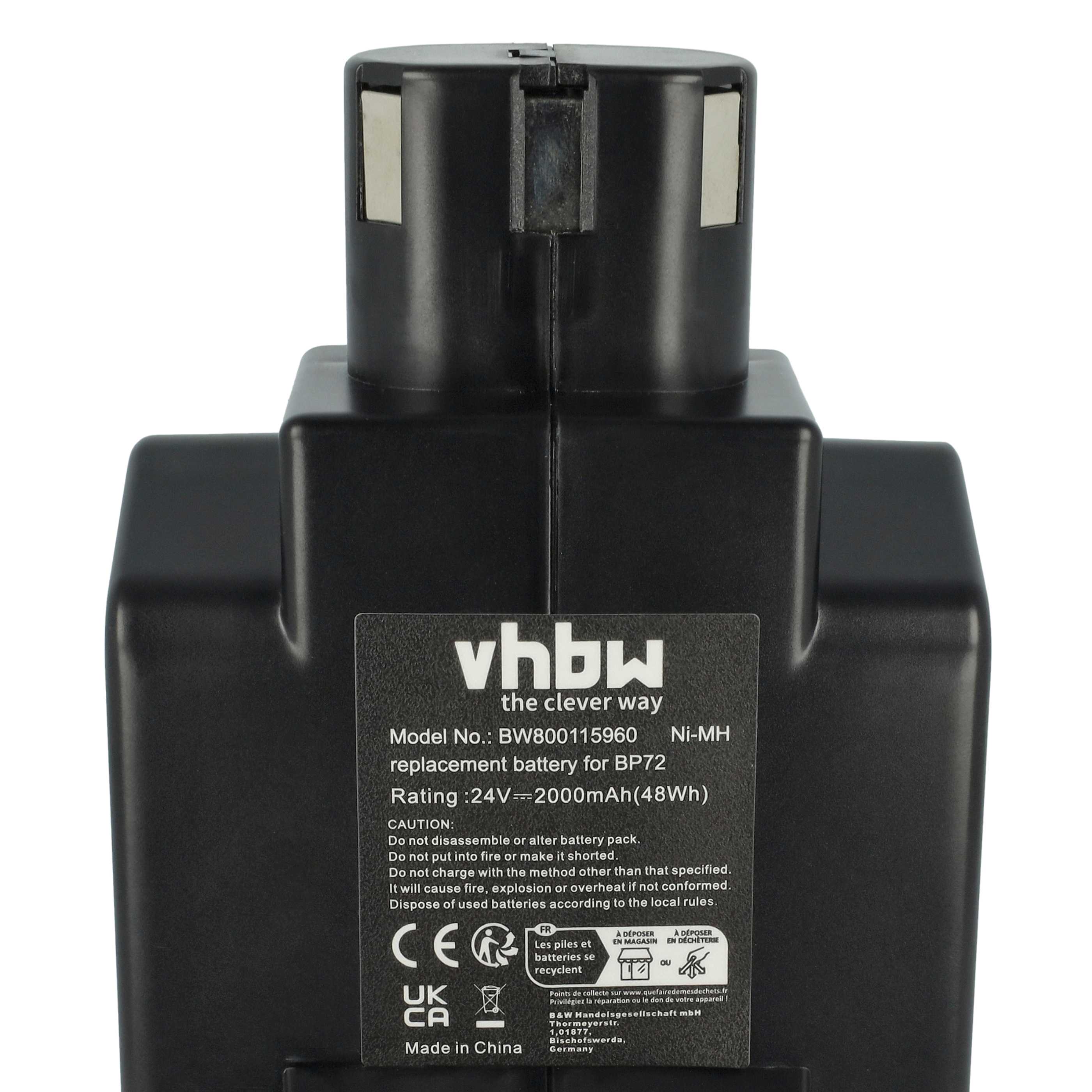 2x Battery replaces Hilti BP72, BP60, 331530, BP40 Electric Power Tool - 2000 mAh, 24 V, NiMH