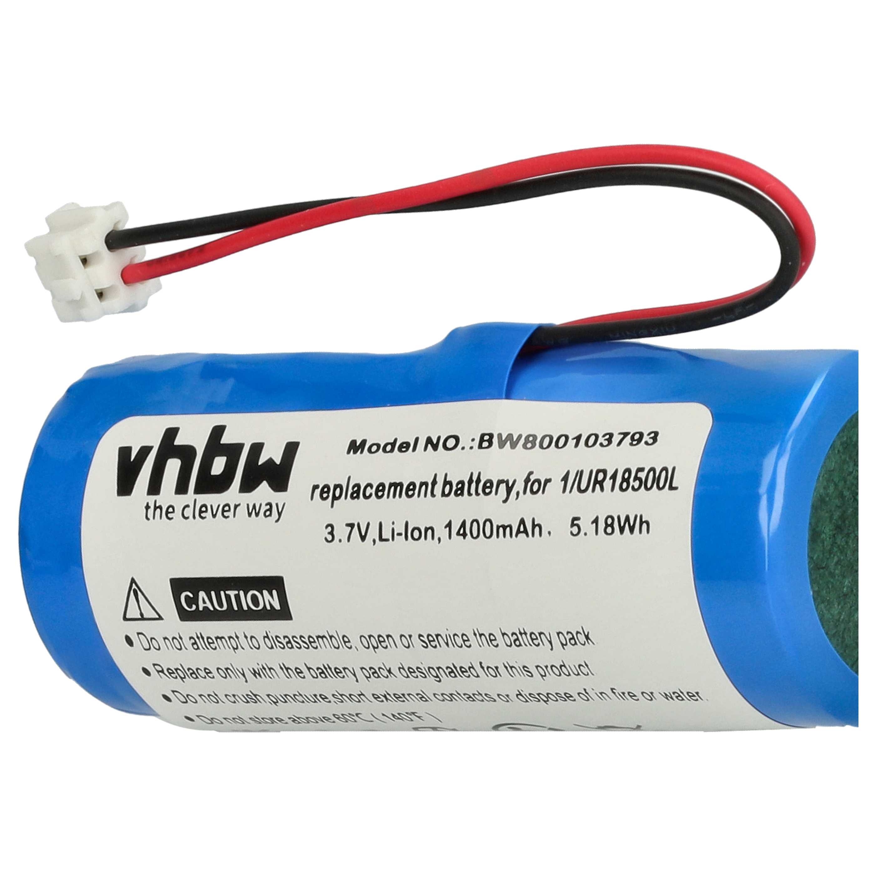 Batteria per rasoio sostituisce Wella 1/UR18500L, 1531582 - 1400mAh 3,7V Li-Poly
