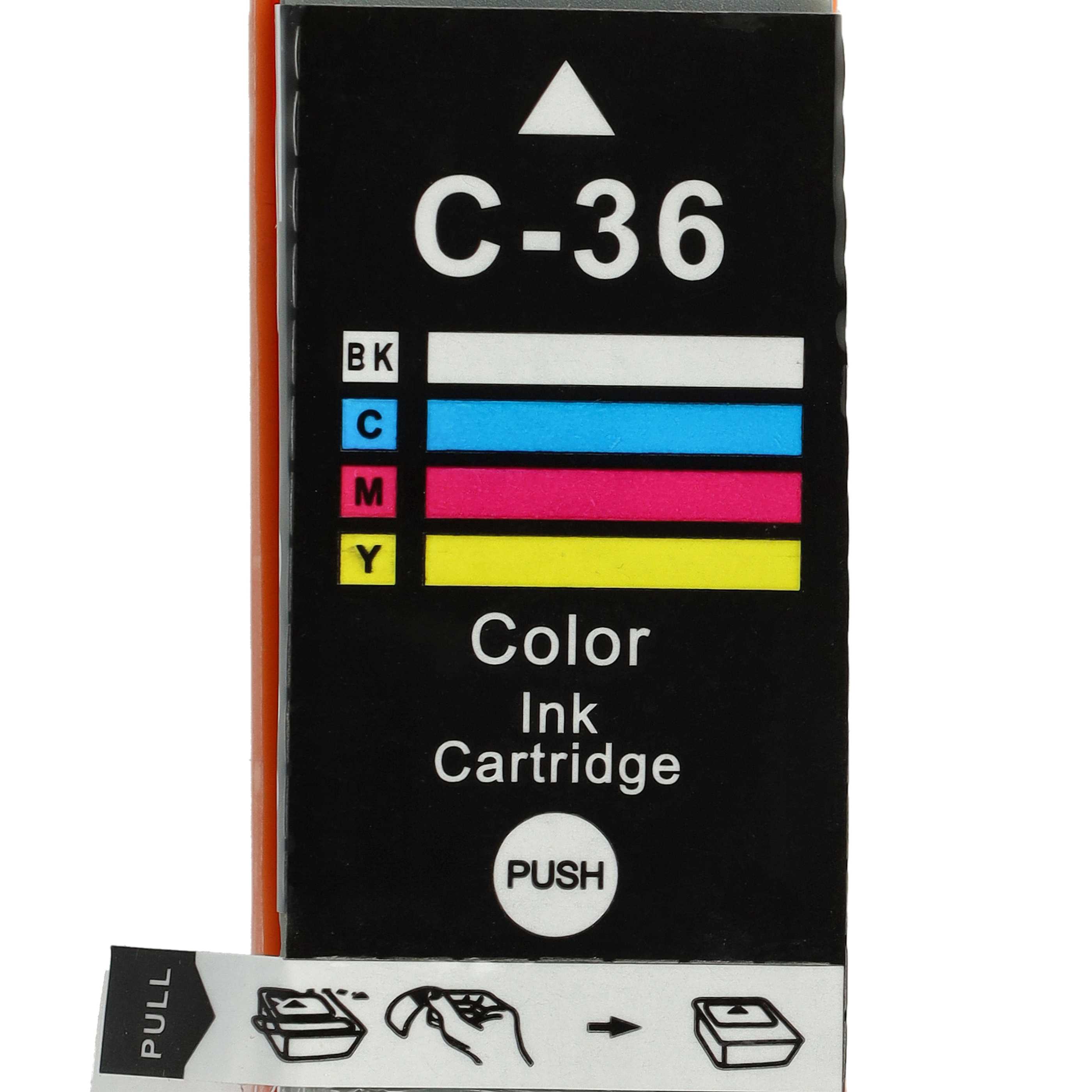 10x Ink Cartridge as Exchange for Canon CLI-36, CLI-36C for Canon Printer - Multi-Coloured 13 ml