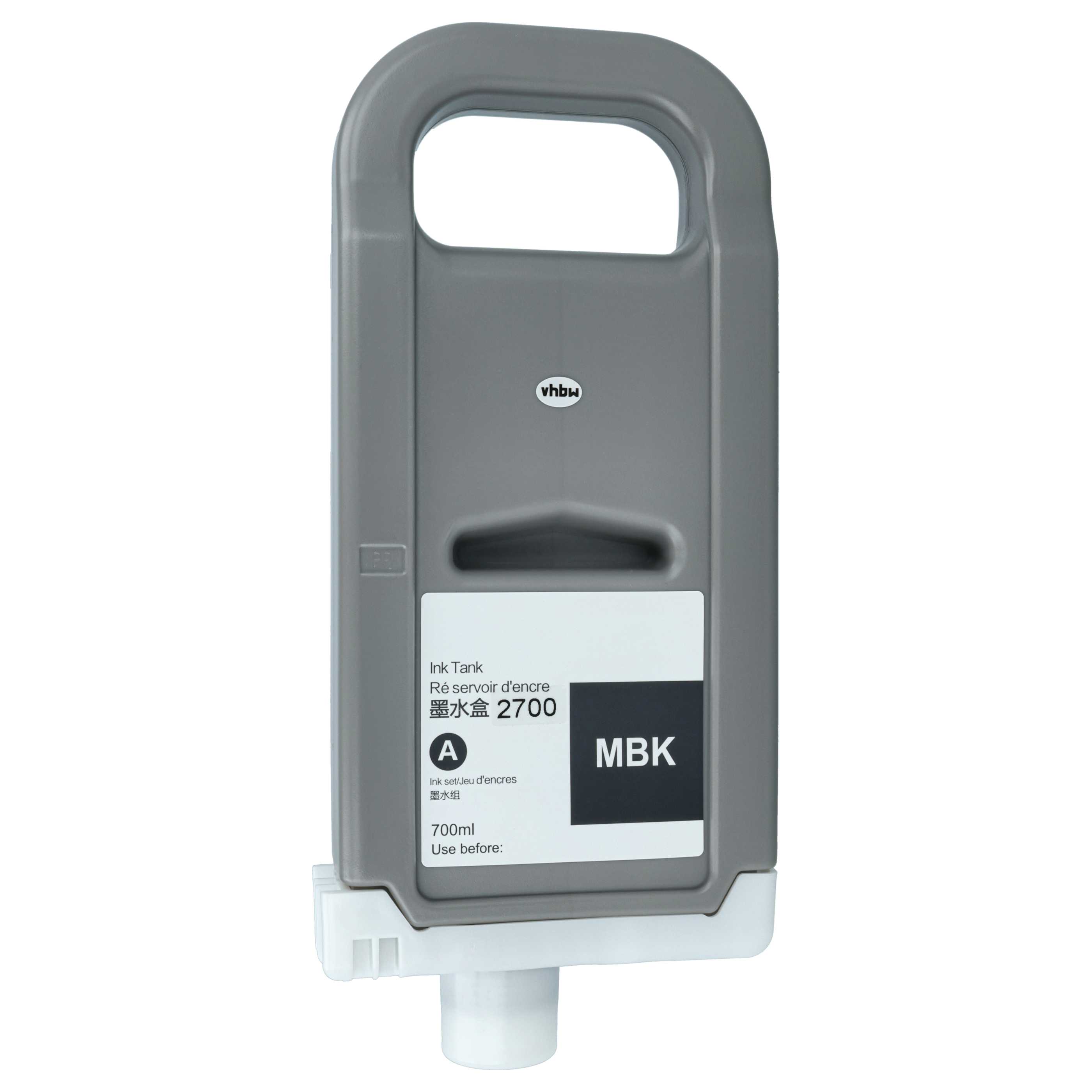 Ink Cartridge as Exchange for Canon PFI-3700 MBK for Canon Printer - Matt-Black 700 ml