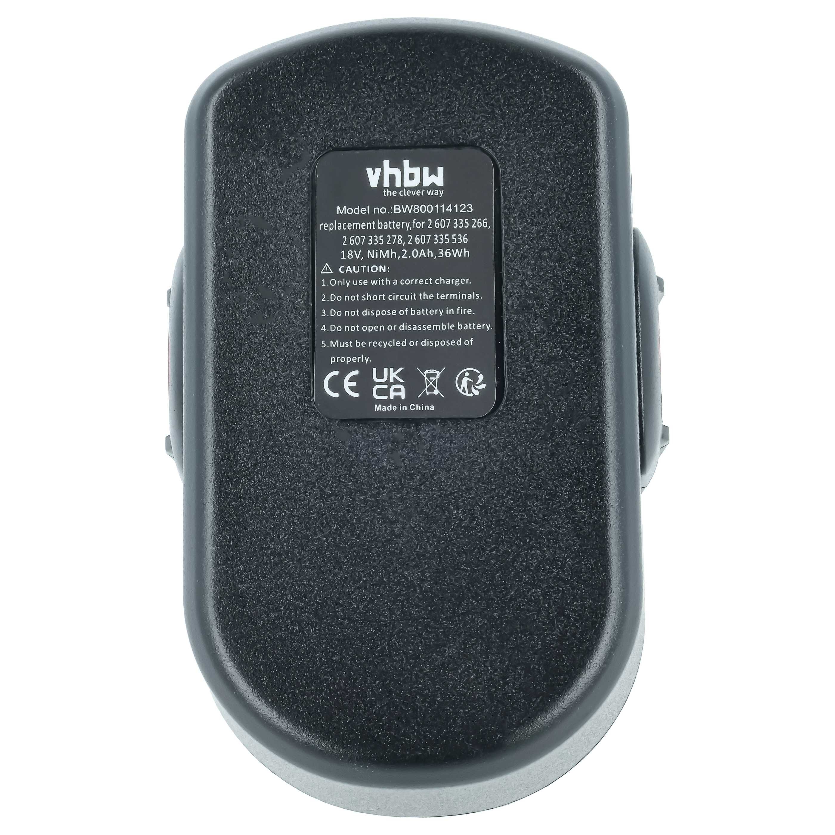 Batteria sostituisce Bosch 2 607 335 278, 2 607 335 266, 2 607 335 536 per attrezzo - 2Ah 18V NiMH